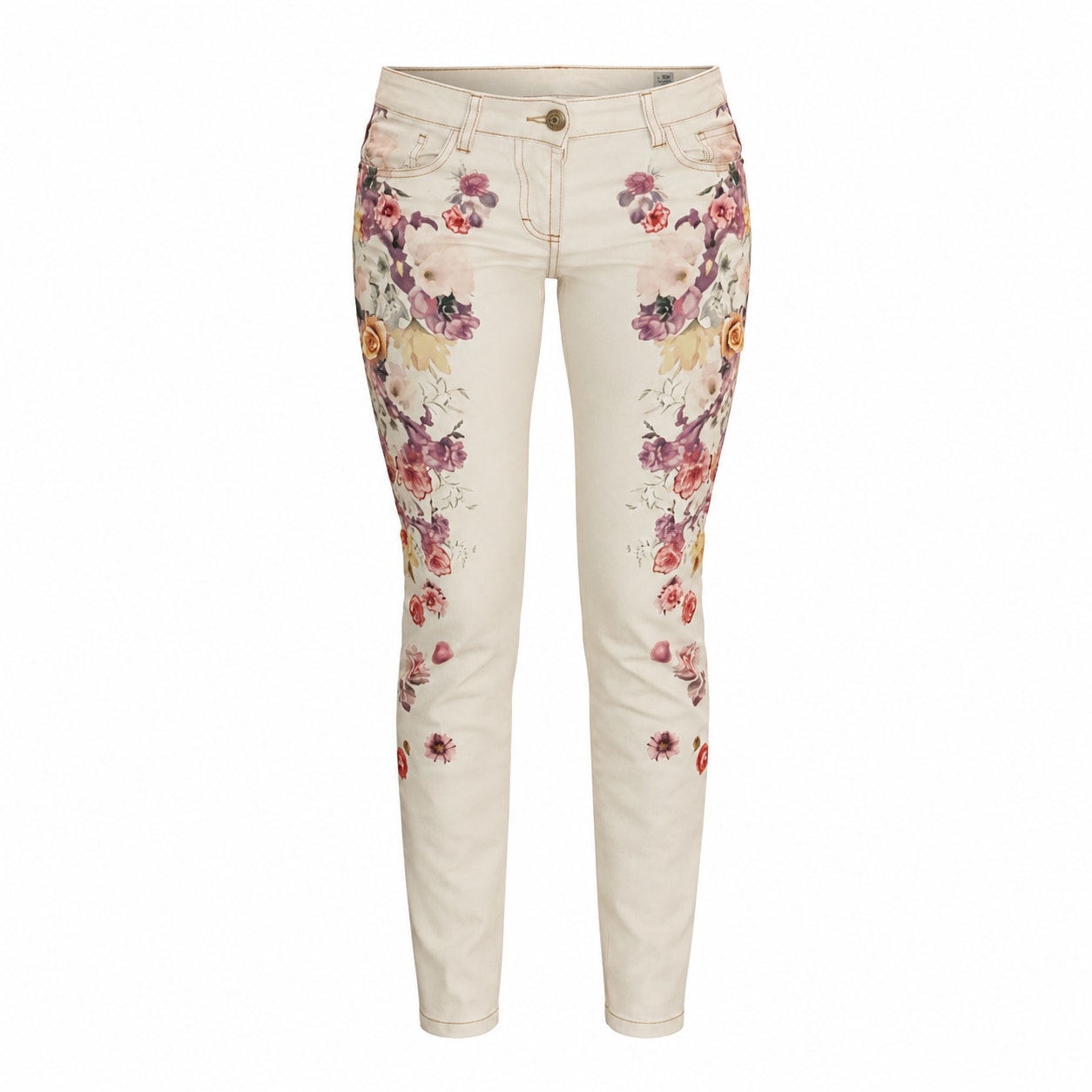 Just Cavalli Floral Straight Leg Embroidered Jeans - 27