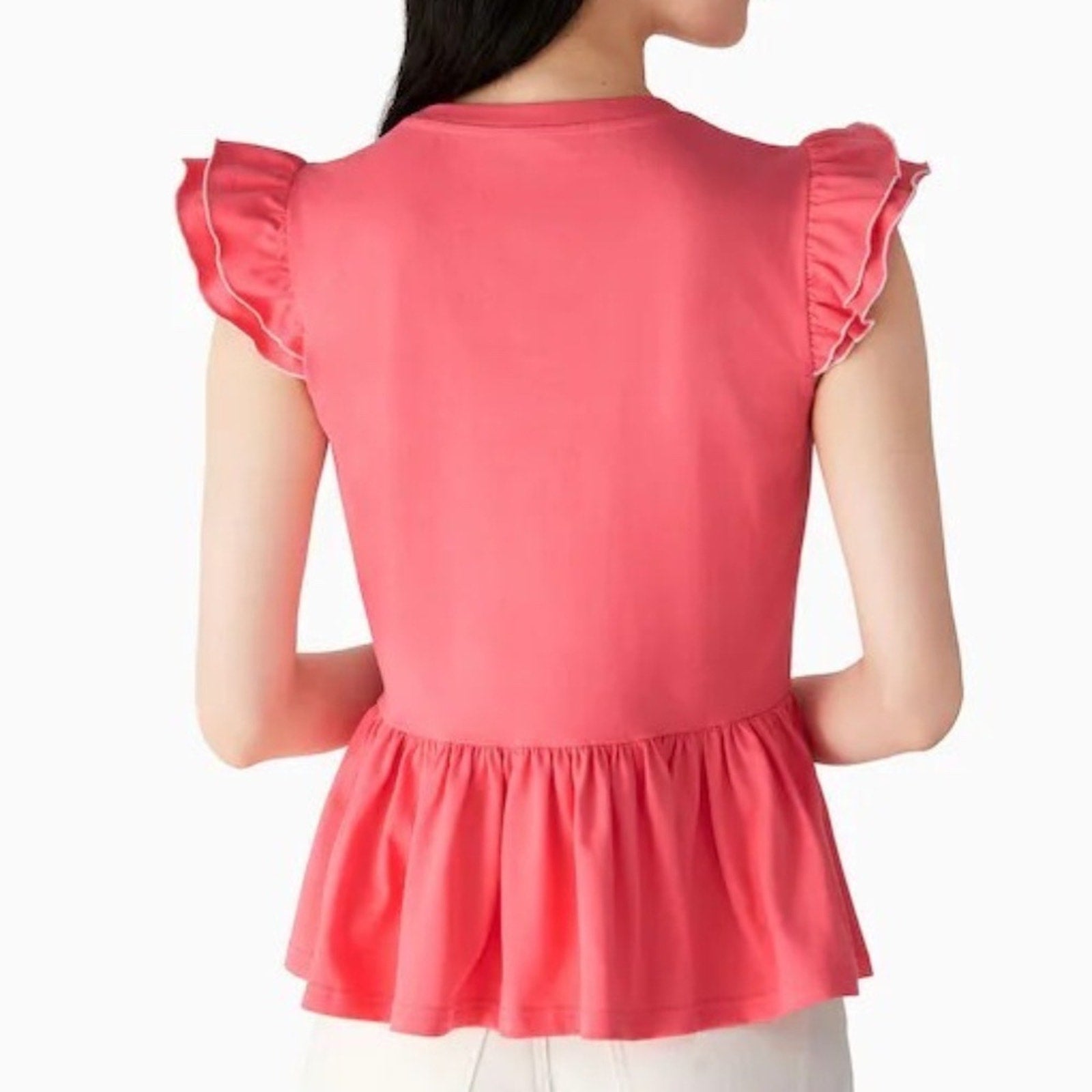 Kate Spade Peplum Tee In Deep Dahlia - size XS