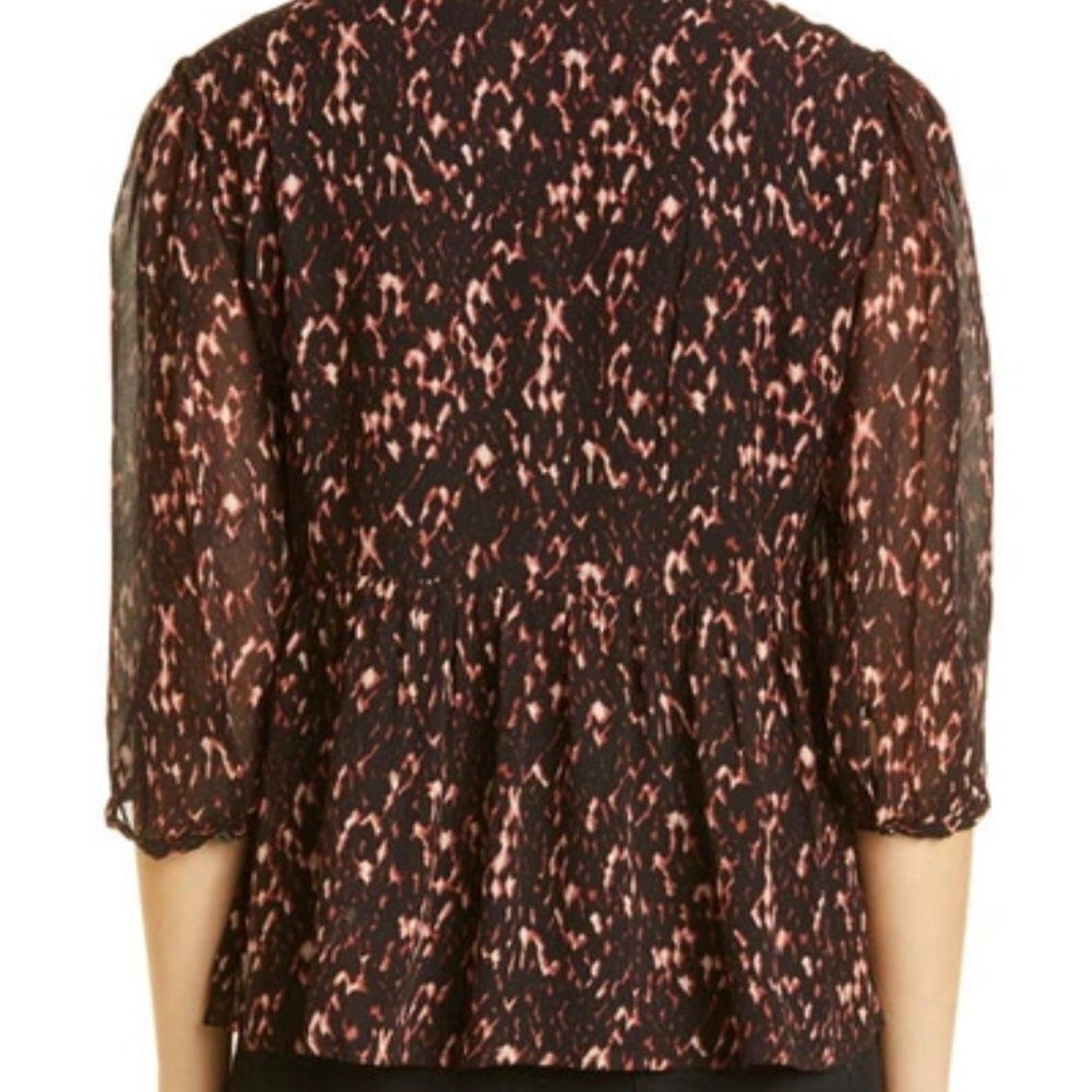 NWT BA&SH Puzy Peplum Top In Noir - size M