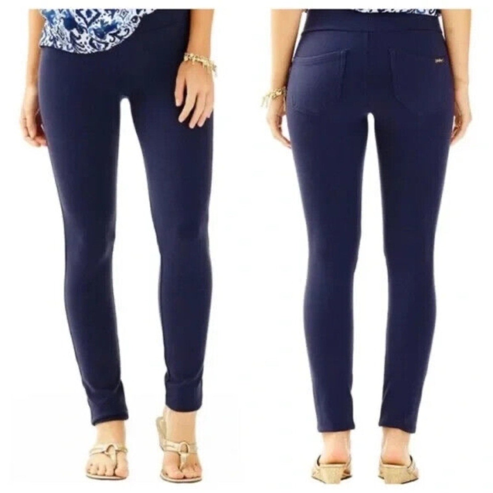 NWT Lilly Pulitzer 28" Mia High-Rise Knit Legging in Navy - size Large