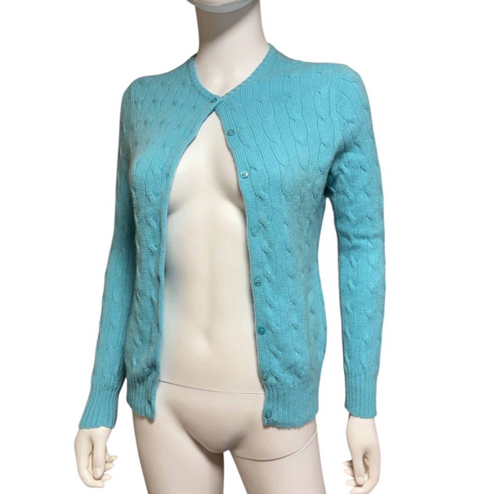 BLACK LABEL RALPH LAUREN Cashmere Cable Knit Cardigan - size M