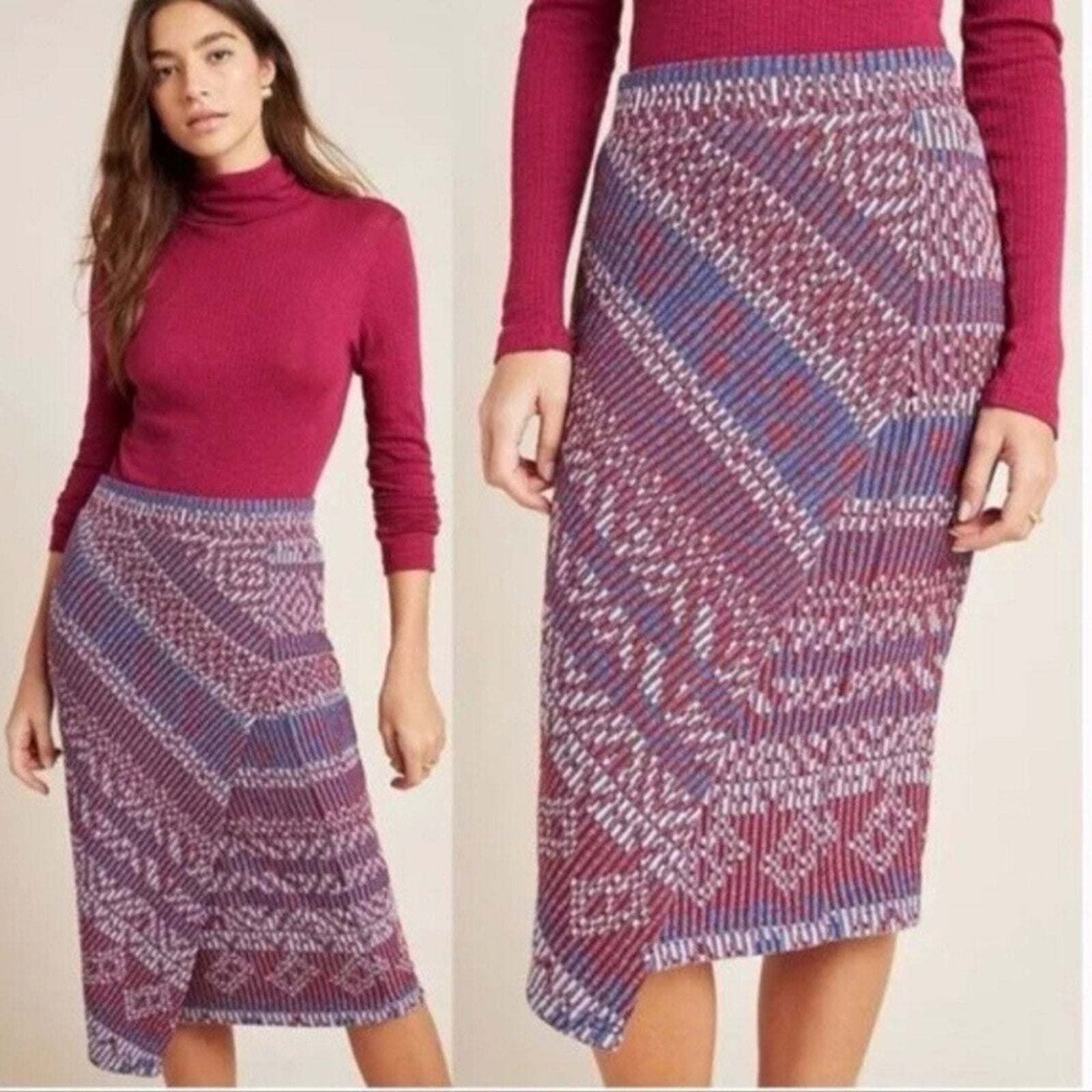 Maeve Anthropologie Carolina faux wrap skirt - size M