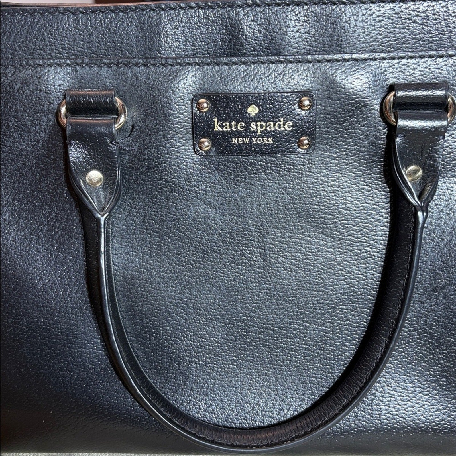 Kate Spade Wellesley Durham Black Leather Triple Compartment Satchel Bag