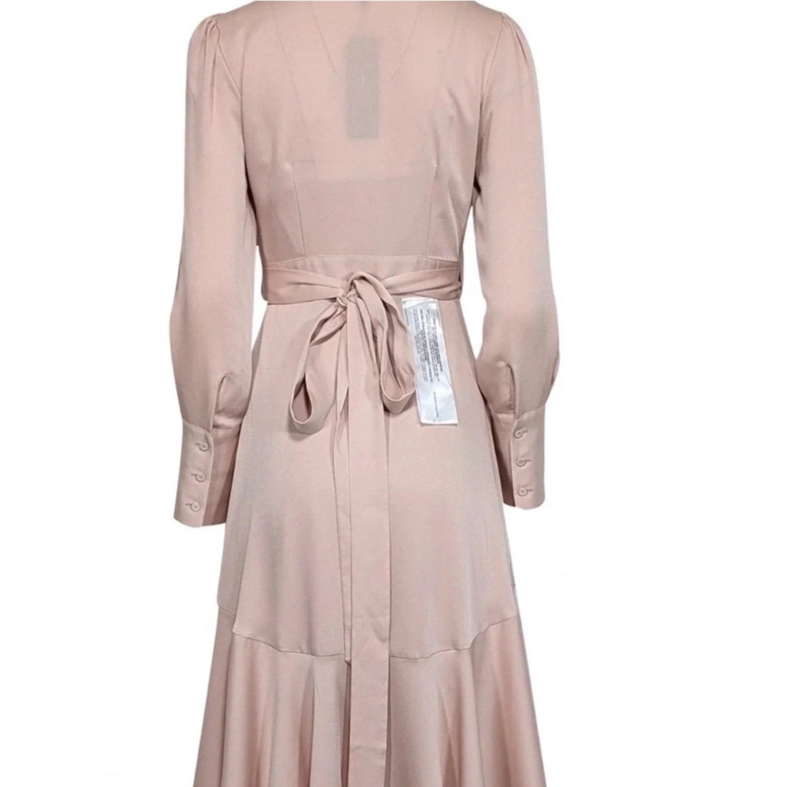 BCBG MaxAzaria Wrap Midi Dress in Bare Pink - M 🌟