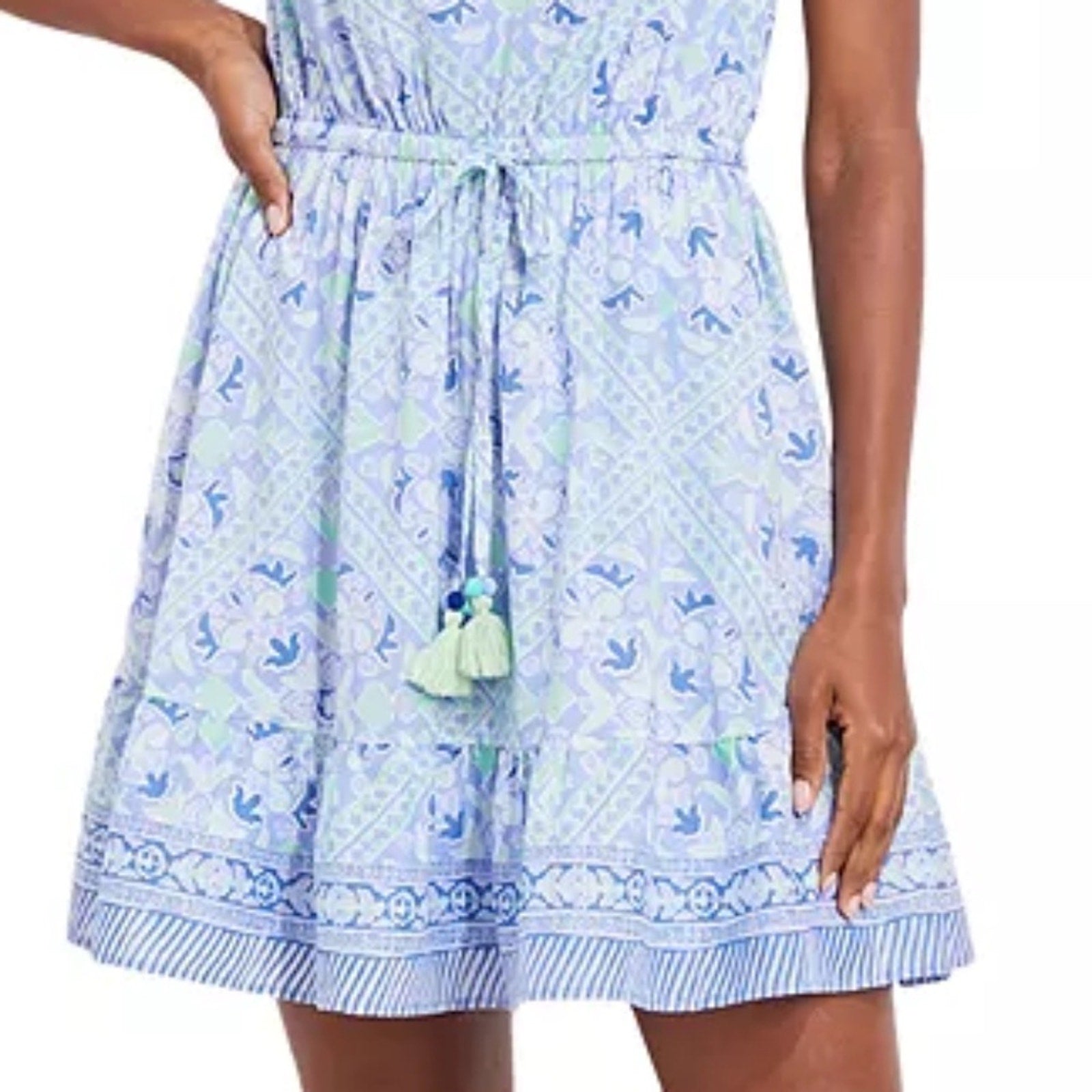Vineyard Vines Scarf Print Tie Waist Dress - size small