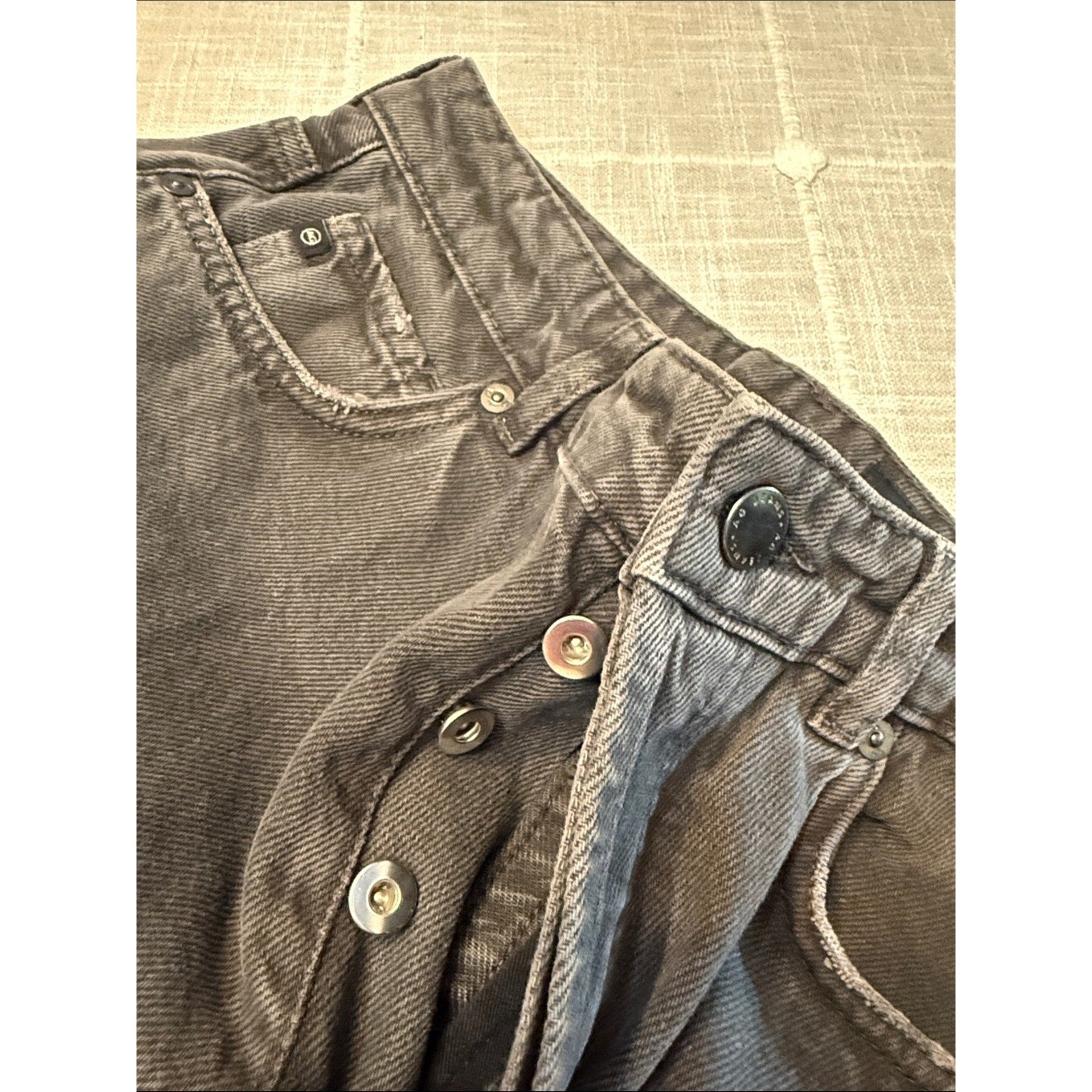 Ag Alexxis High-Rise Vintage Straight Jean Black Stone - 28 🌟