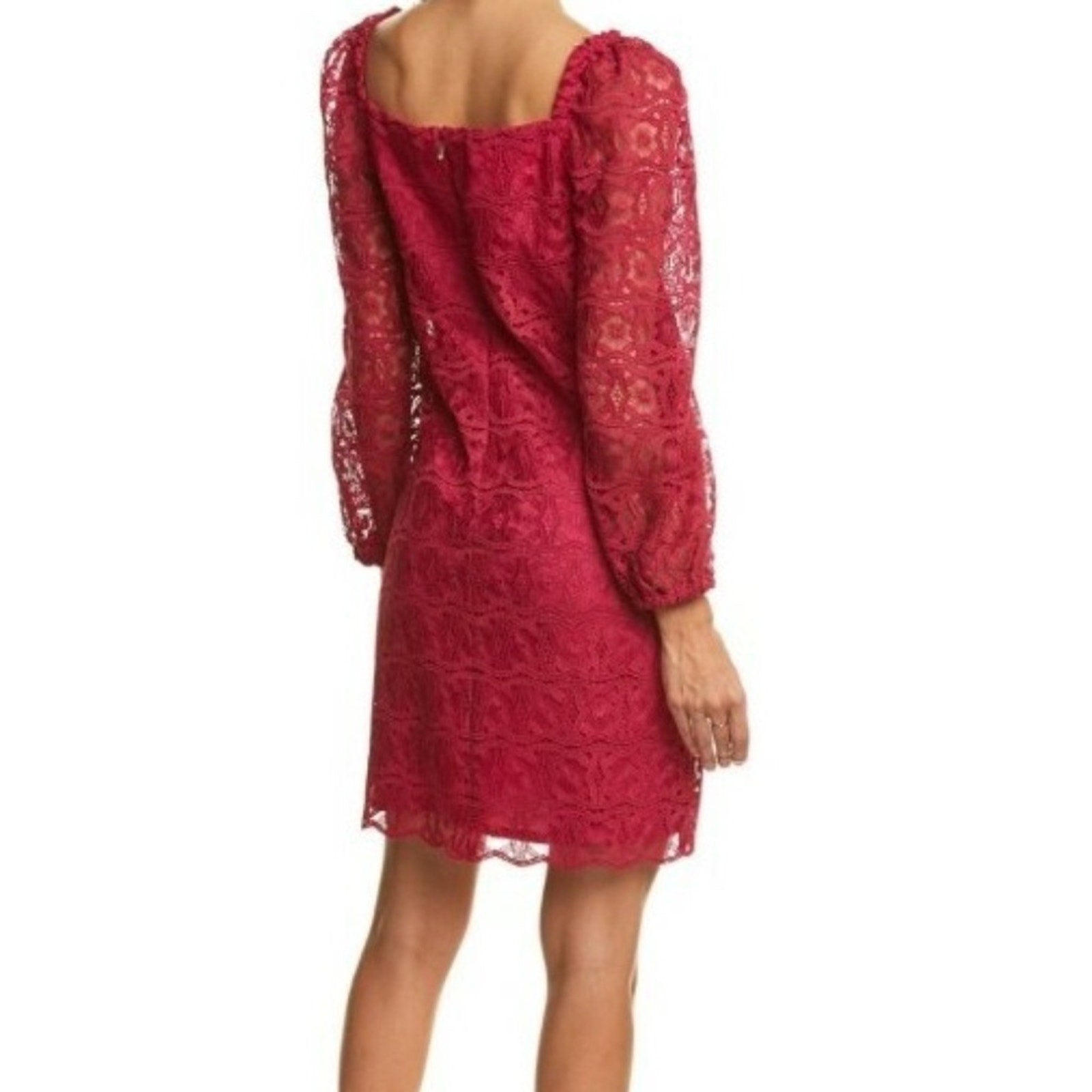 Trina Turk Bottle Square Neck Crochet Lace Mini Shift Dress - size 0
