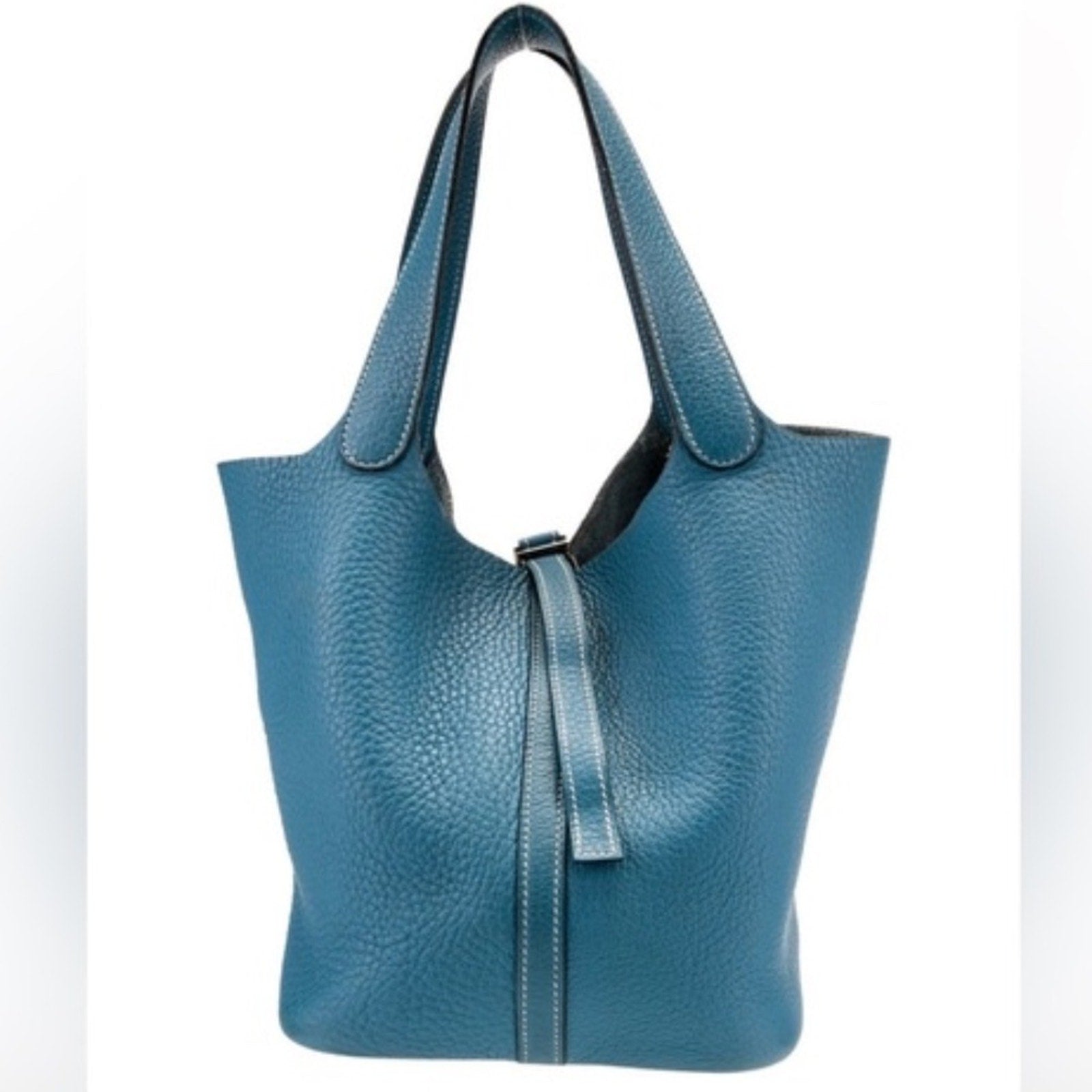 Hermes Taurillon Clemence Picotin 22 Blue Leather Bag + Hermès Odyssey Twilly