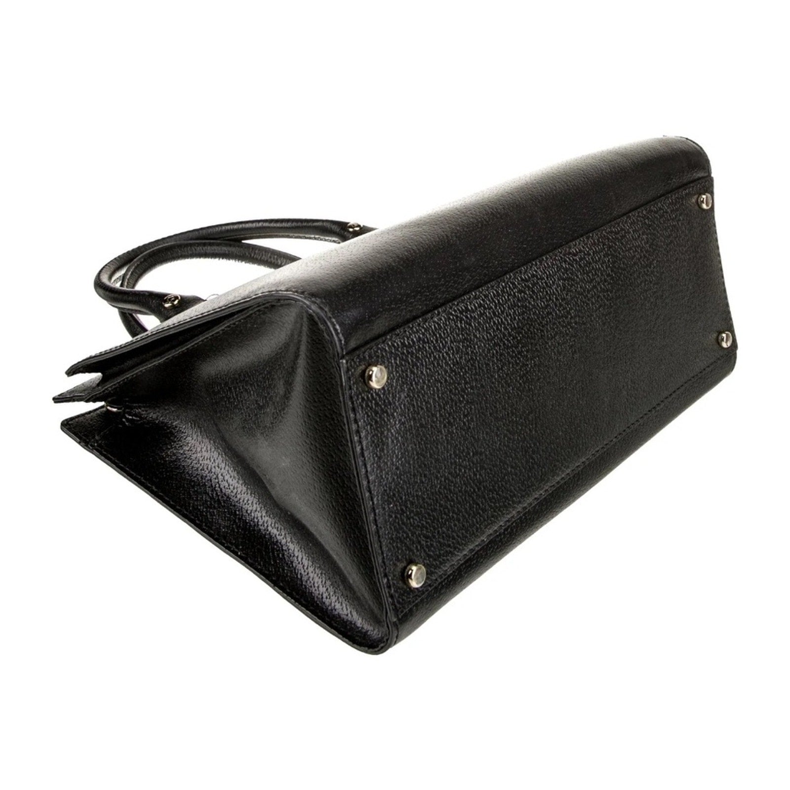 Kate Spade Wellesley Durham Black Leather Triple Compartment Satchel Bag