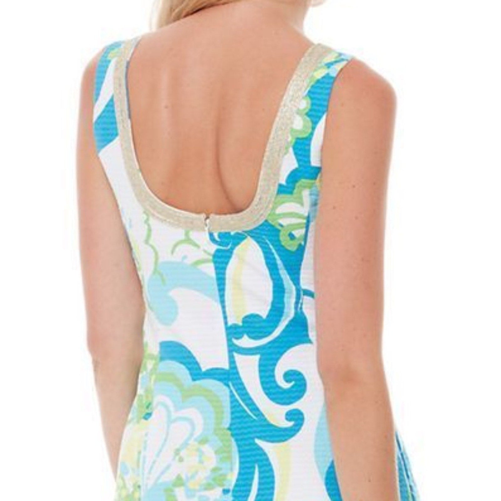 Lilly Pulitzer Janice Resort White Crystal Cost Shift Gold Soutache Dress - sz 2