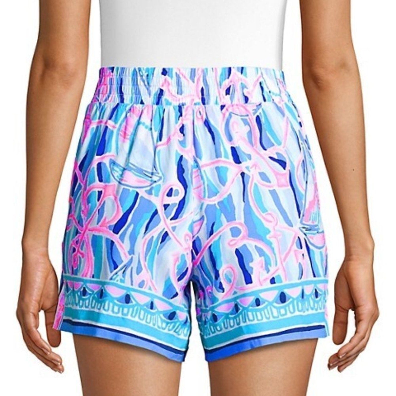 NWT LILLY PULITZER 5" Neilah Short In Skim Blue Reel Nauti Engineered Short