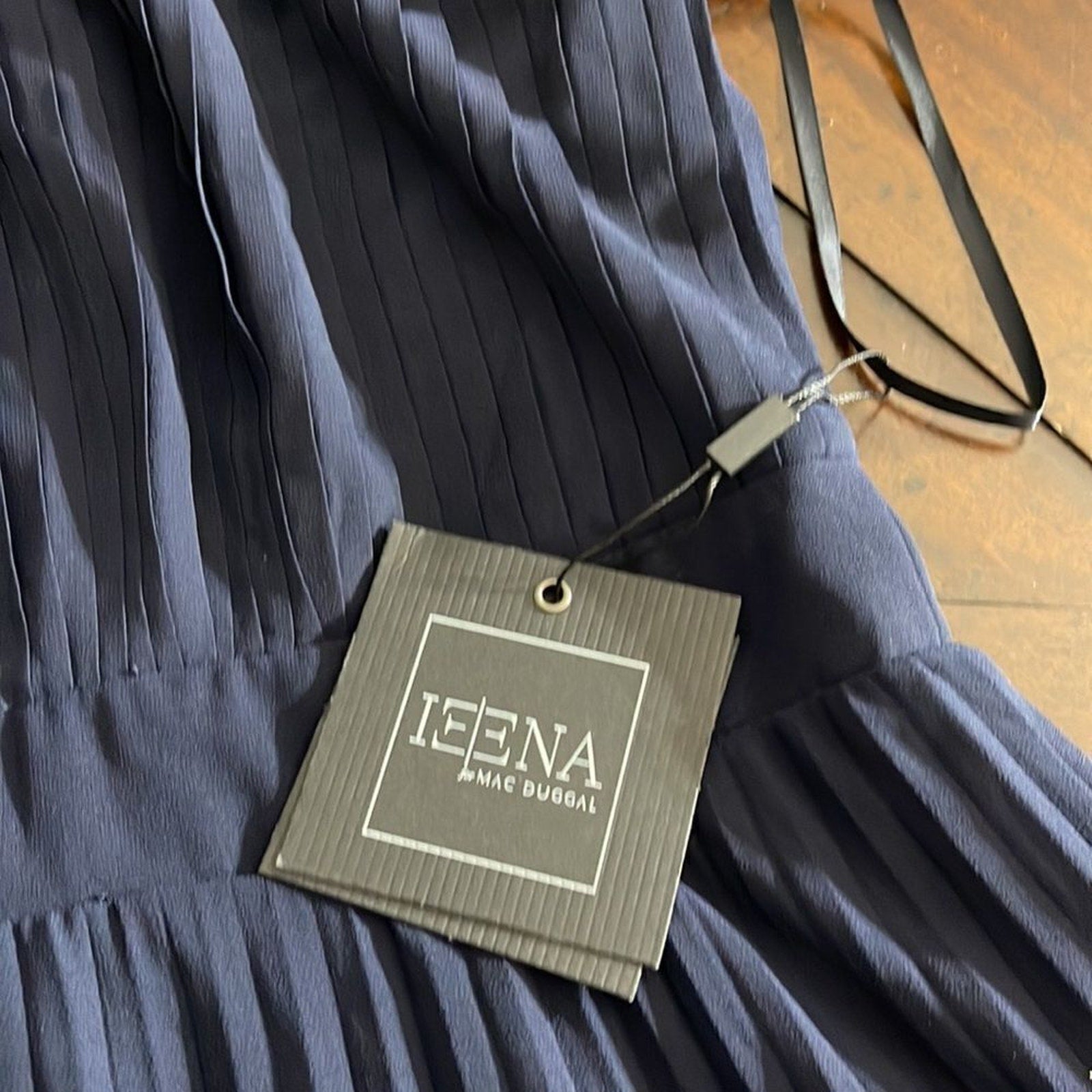 NWT Ieena for Mac Duggal 12496 High Neck Pleated Dress - size 14