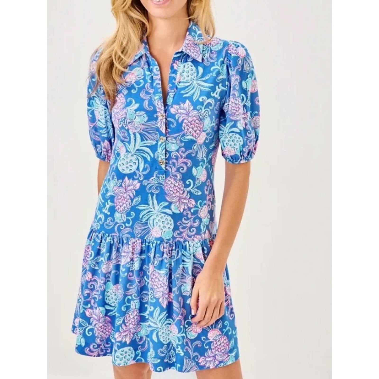 Lilly Pulitzer Bingley Dress in Blue Citrus Crush - M 🌟