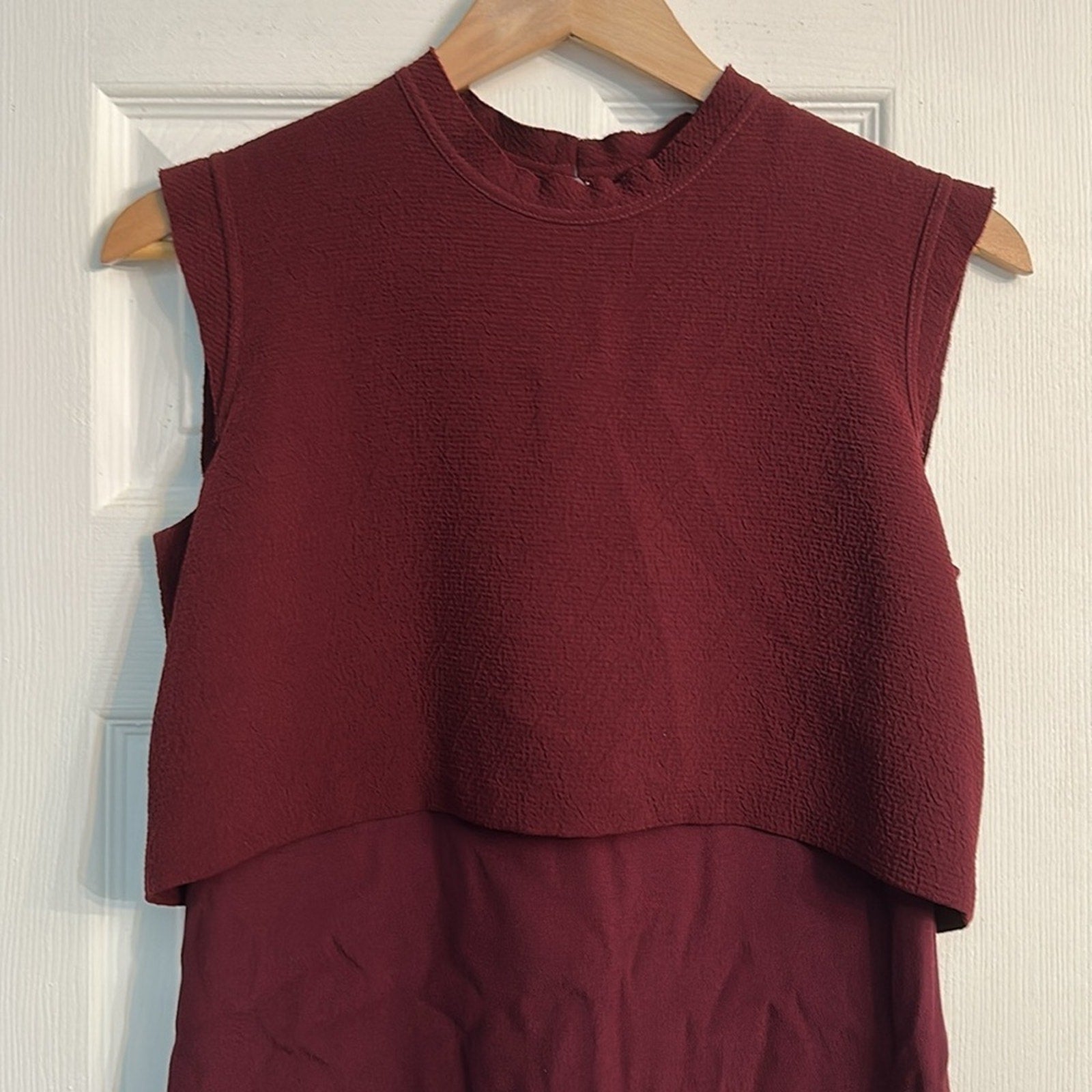Sandro burgundy sleeveless dress - size 1