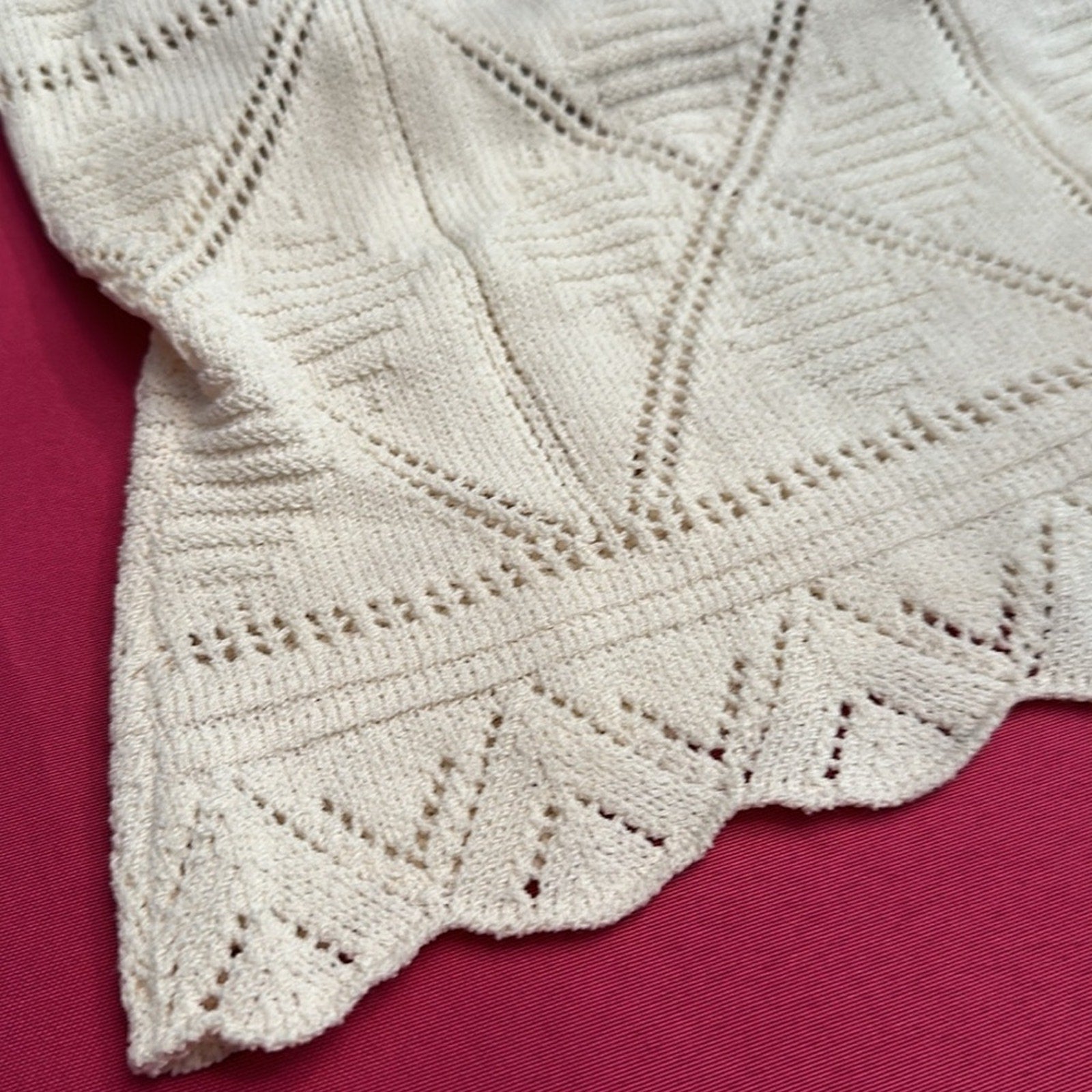 St John Sport cream crochet top - size large