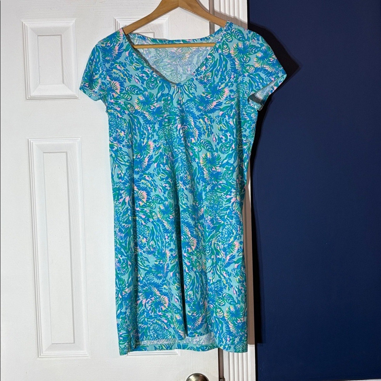 Lilly Pulitzer Etta Dress Surf Blue Green - size small