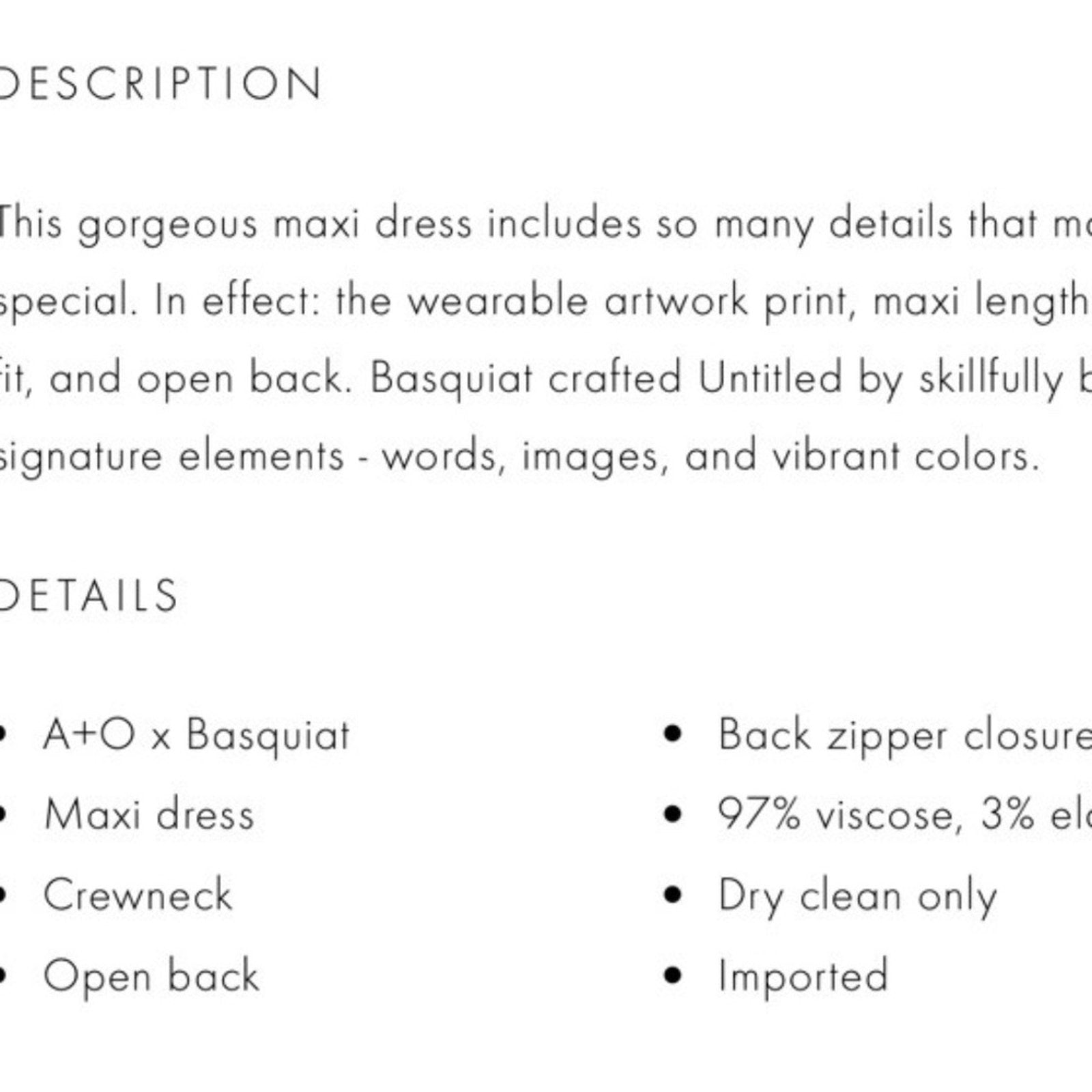 NWT ALICE + OLIVIA A+O X BASQUIAT DELORA MAXI DRESS - size 6