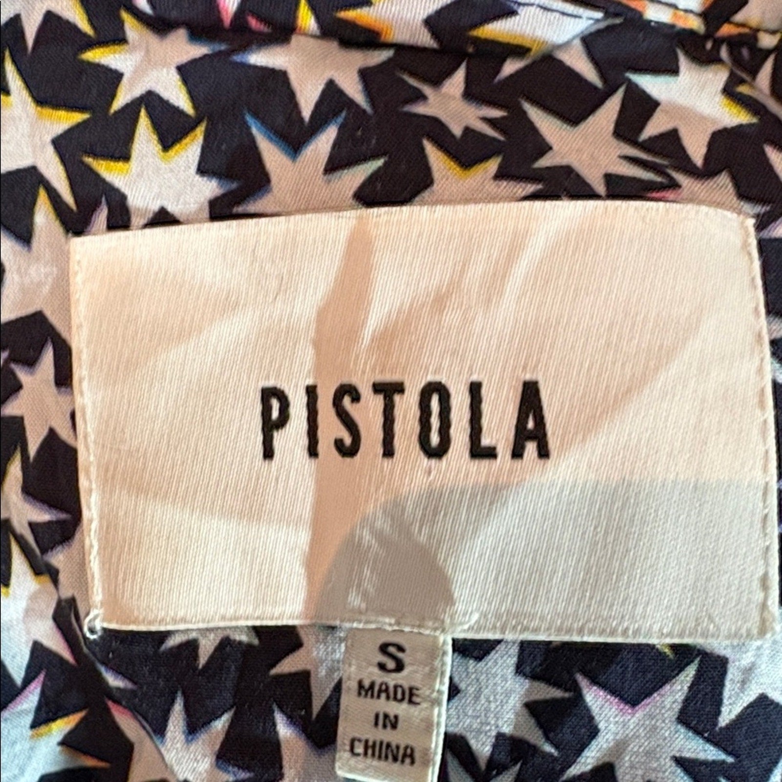 PISTOLA Blue Star Button Up Shirt Top Women's  - size small