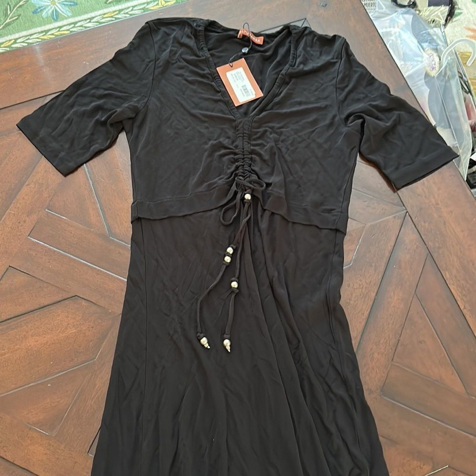 NWT ALTUZARRA Panya ruched jersey maxi dress - size 14 (FR 46)