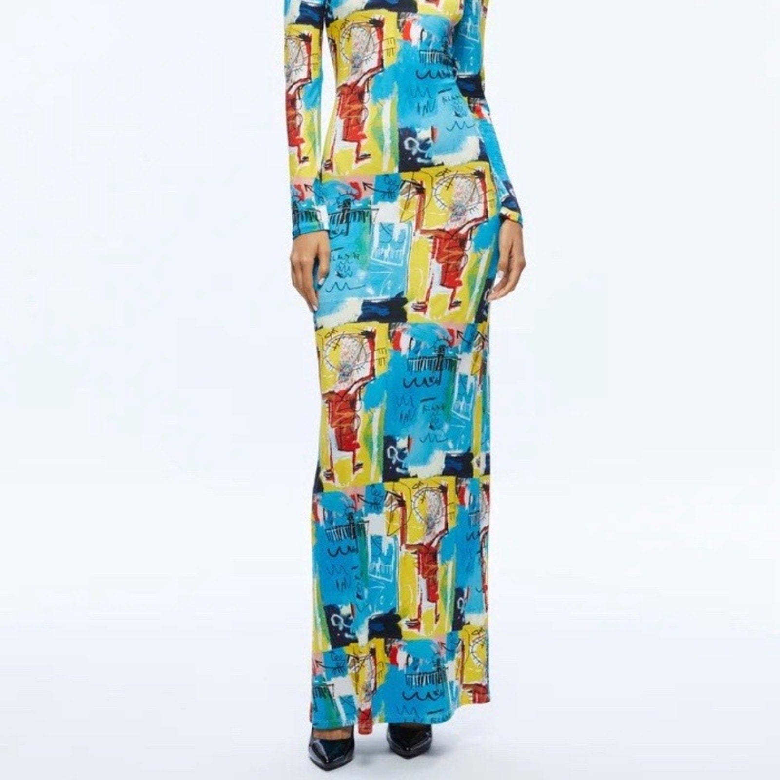 NWT ALICE + OLIVIA A+O X BASQUIAT DELORA MAXI DRESS - size 6