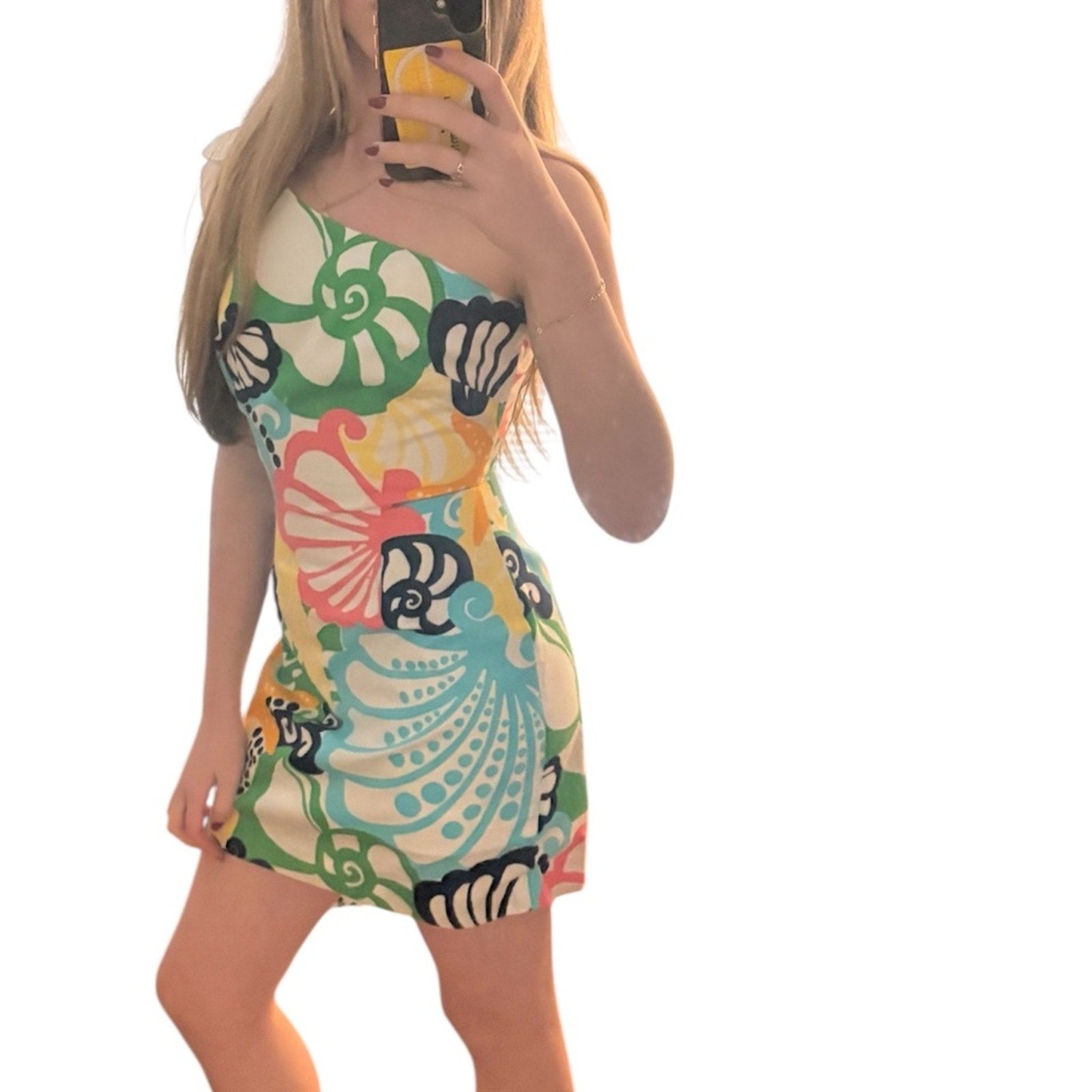 Lilly Pulitzer One Shoulder Minta 32973 Shell Print - RARE - dress - size 2