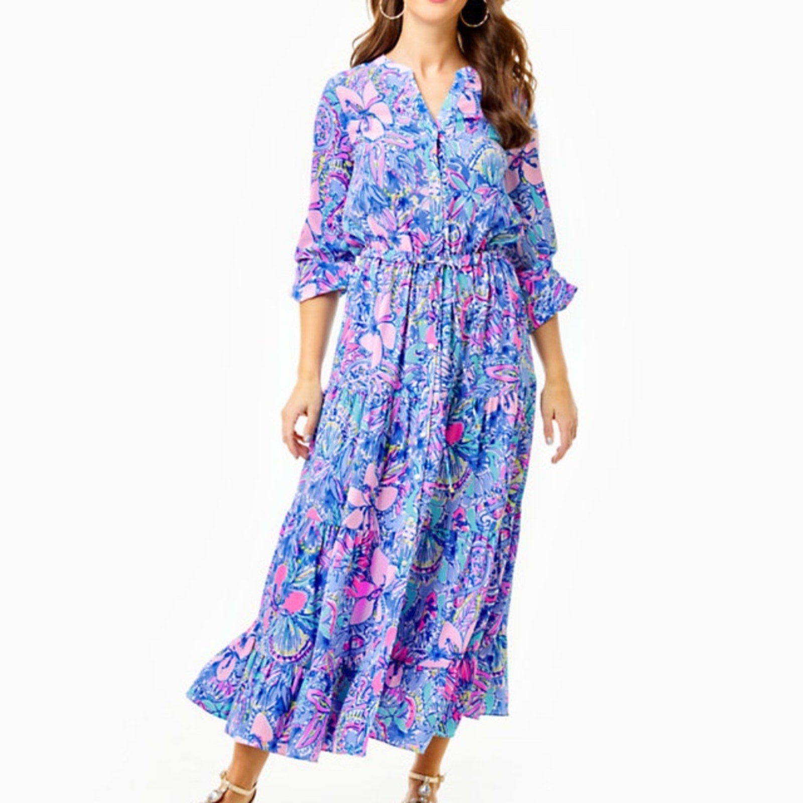 Lilly Pulitzer Cori Maxi Dress In Pop Up Got Your Back - size 10