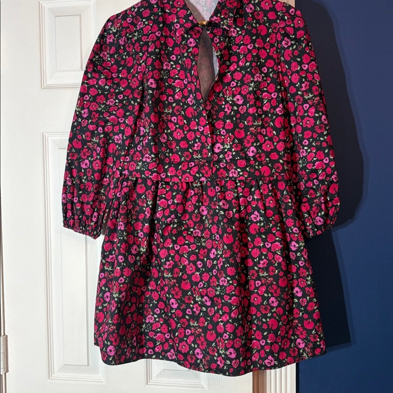 ENGLISH FACTORY FLORAL SHIRT MINI DRESS - size XS