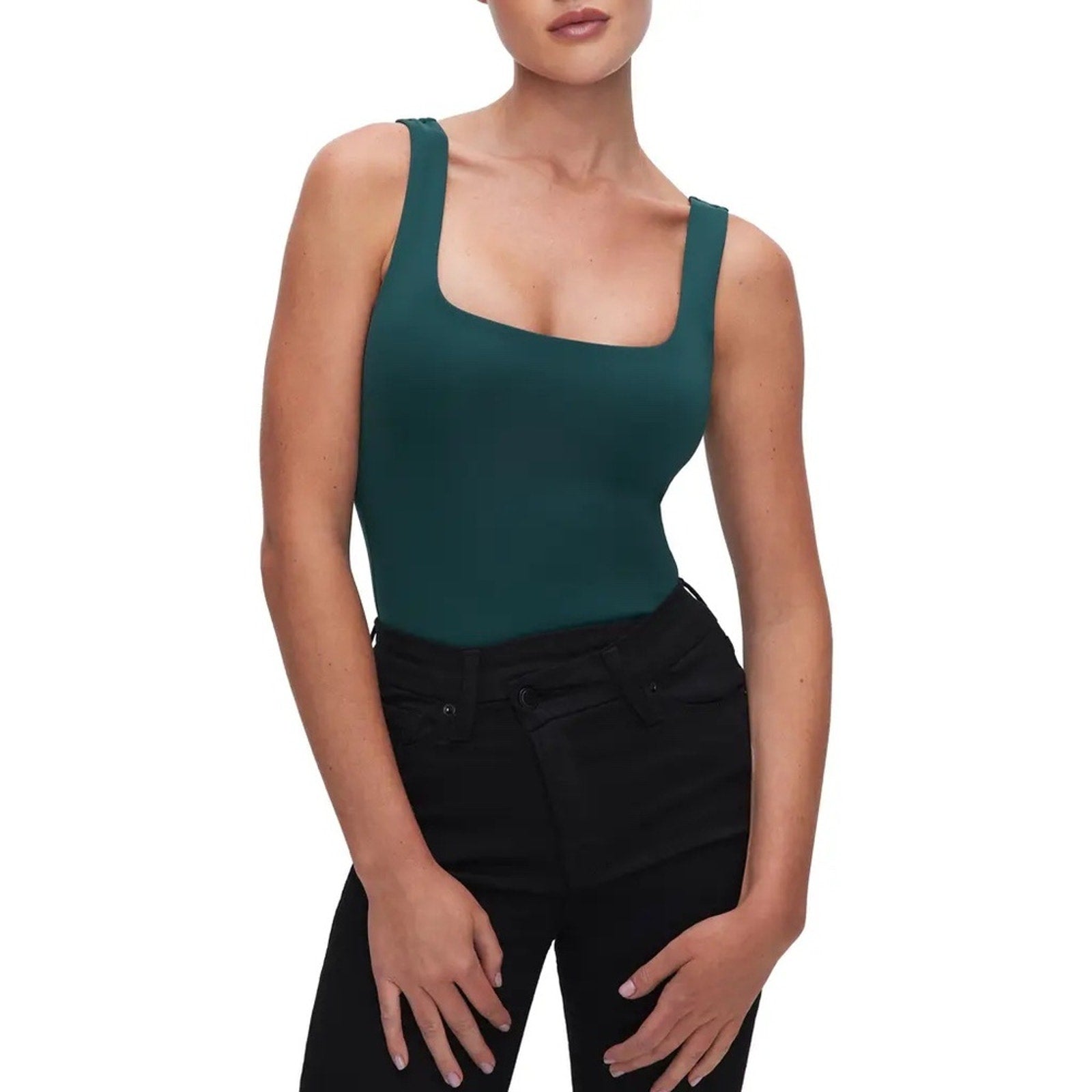 NEW Good American Scuba Modern bodysuit in Pine Green - size Small