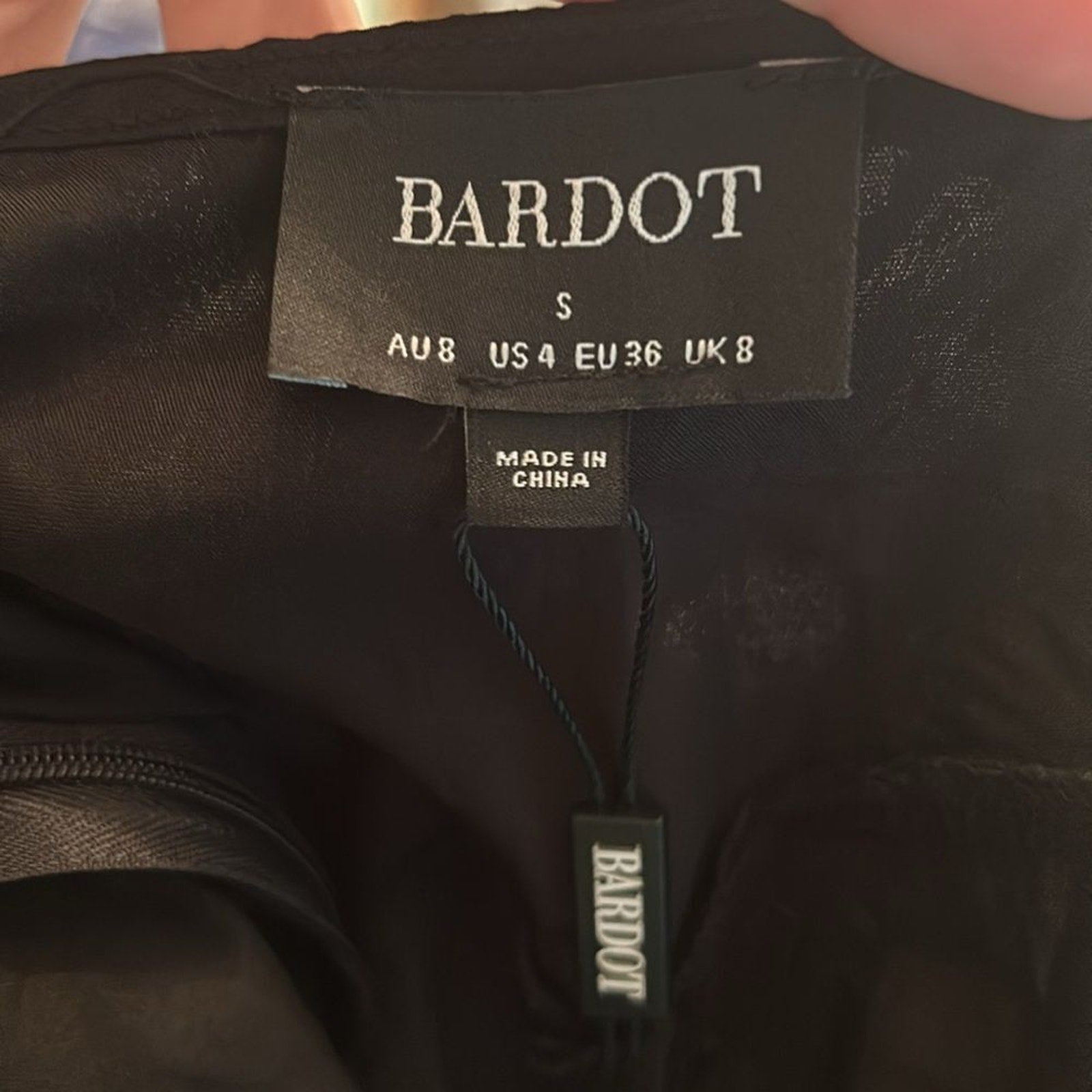 NWT Bardot Lamont Slip Dress In Black -size 4