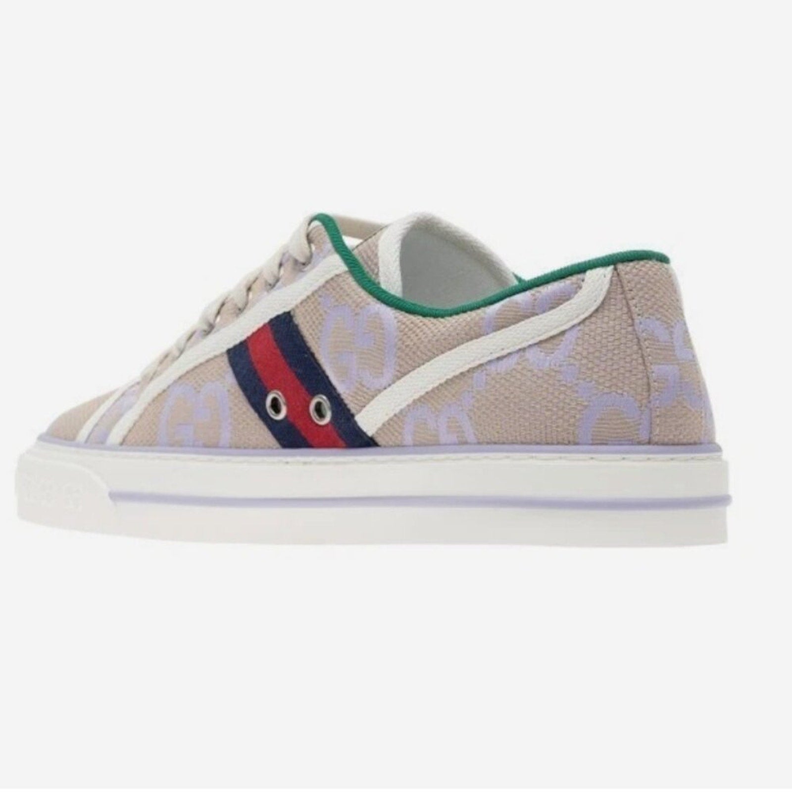 Gucci Z4403 Womens Beige Lilac Canvas Jumbo GG Tennis 1977 Sneakers - 7