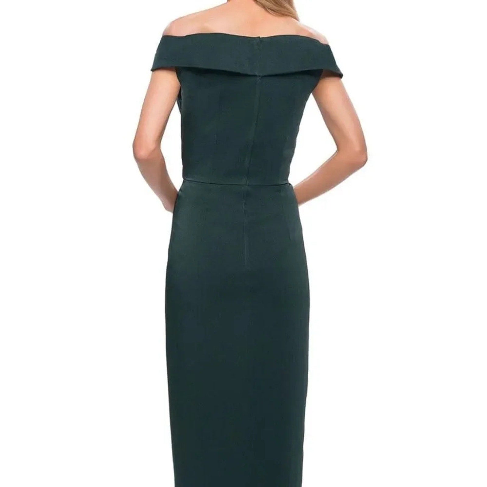 NWOT La Femme 25206 - Ruched Cap Sleeved Long Jersey Dress - size 6