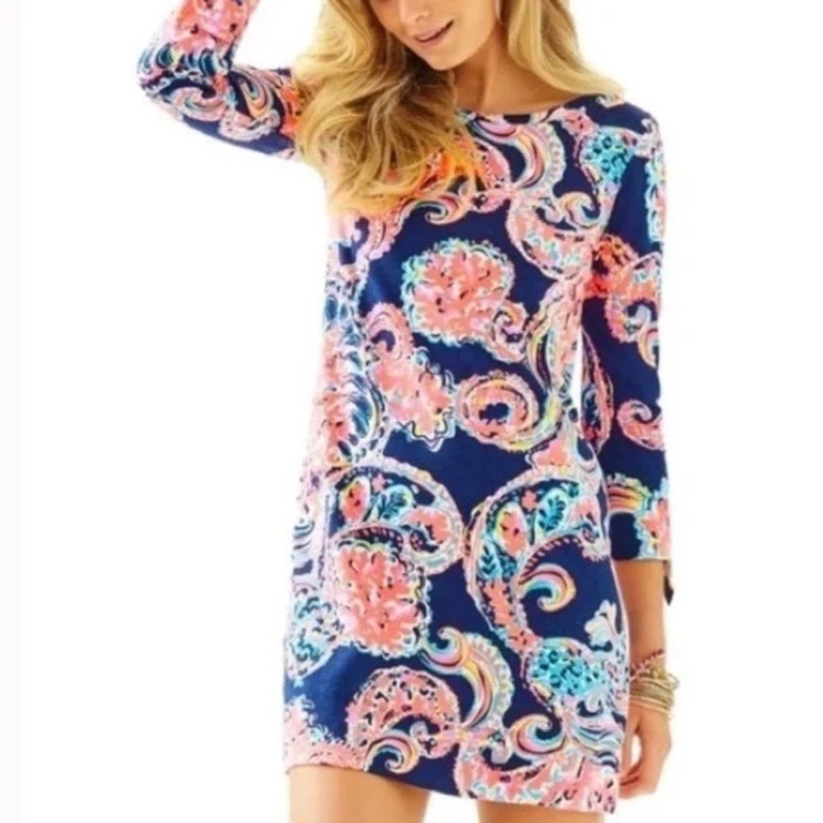 Lilly Pulitzer L Linden Shift Dress Paisley Pop Up - size XS