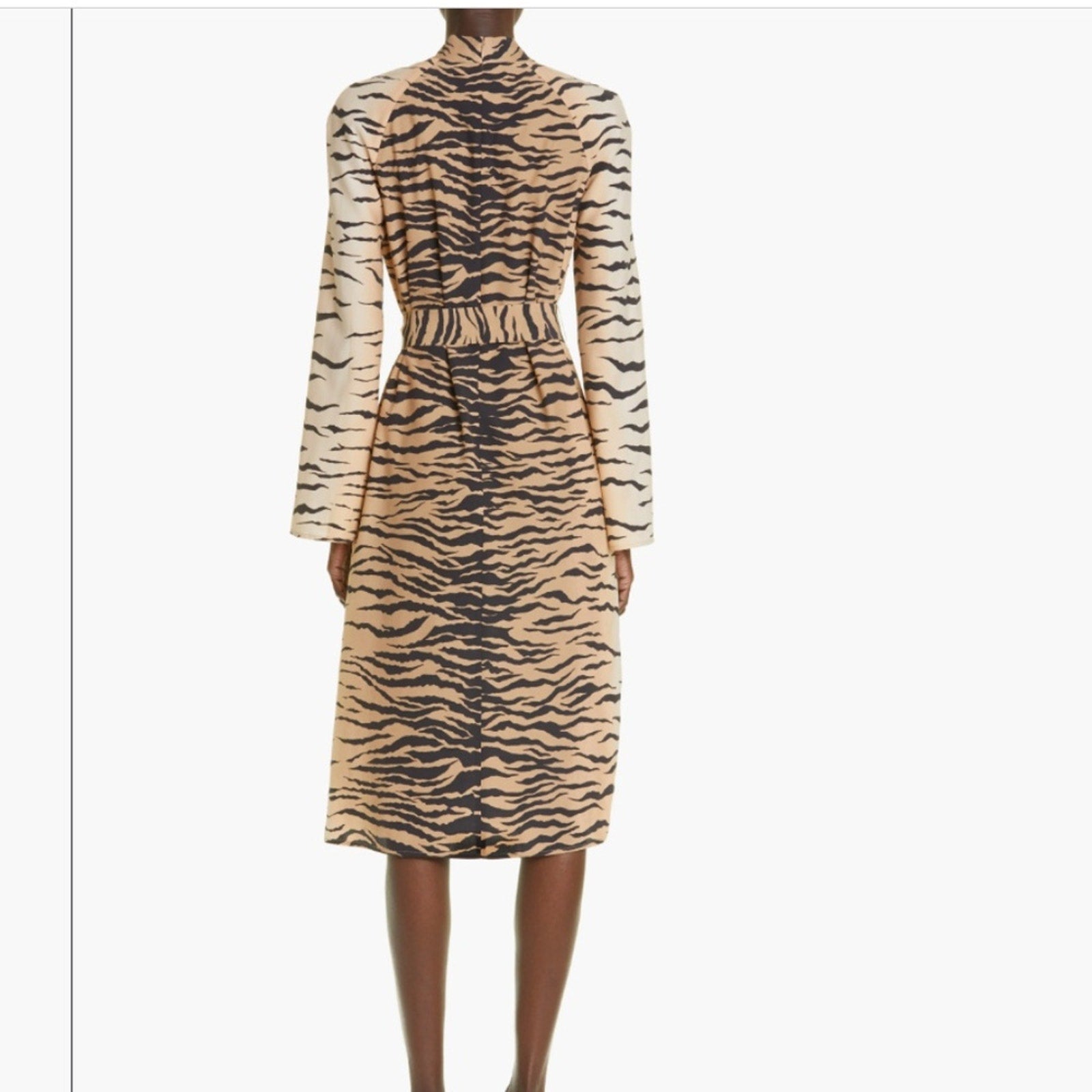 St. John Tiger-Print Cut-Out Midi Dress -  M
