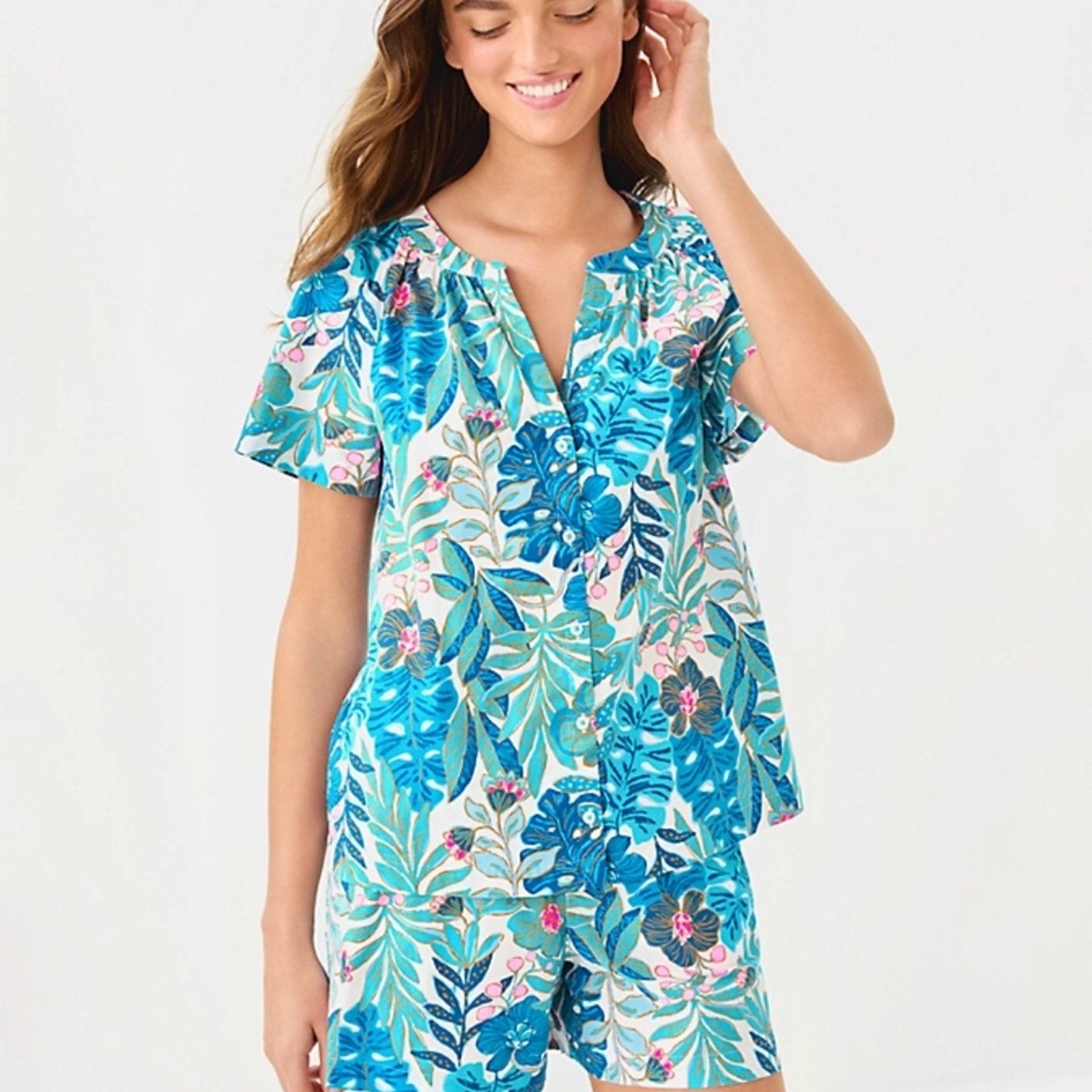 NEW Lilly Pulitzer Darcey Woven Pajama Top - size XL
