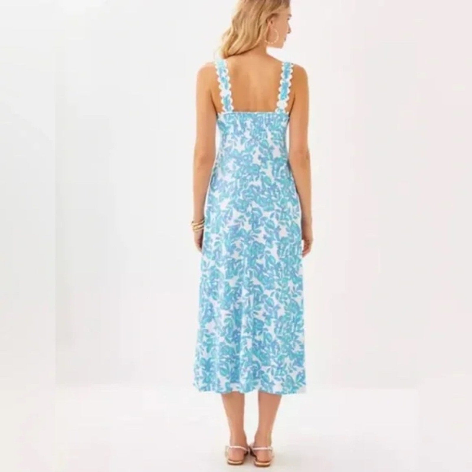 NWT lilly pulitzer dwyer midi dress Jacaranda blue simply the zest - small
