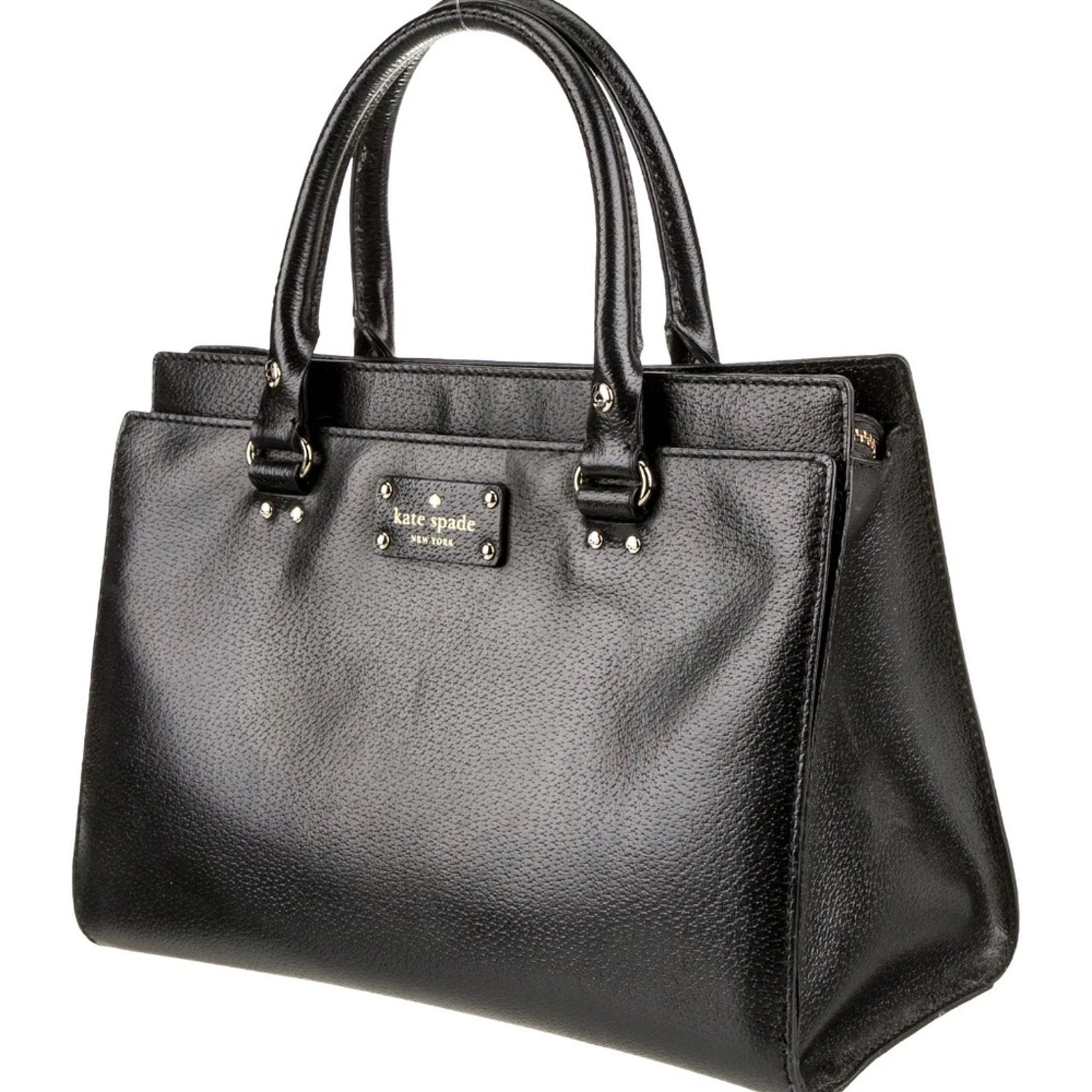 Kate Spade Wellesley Durham Black Leather Triple Compartment Satchel Bag