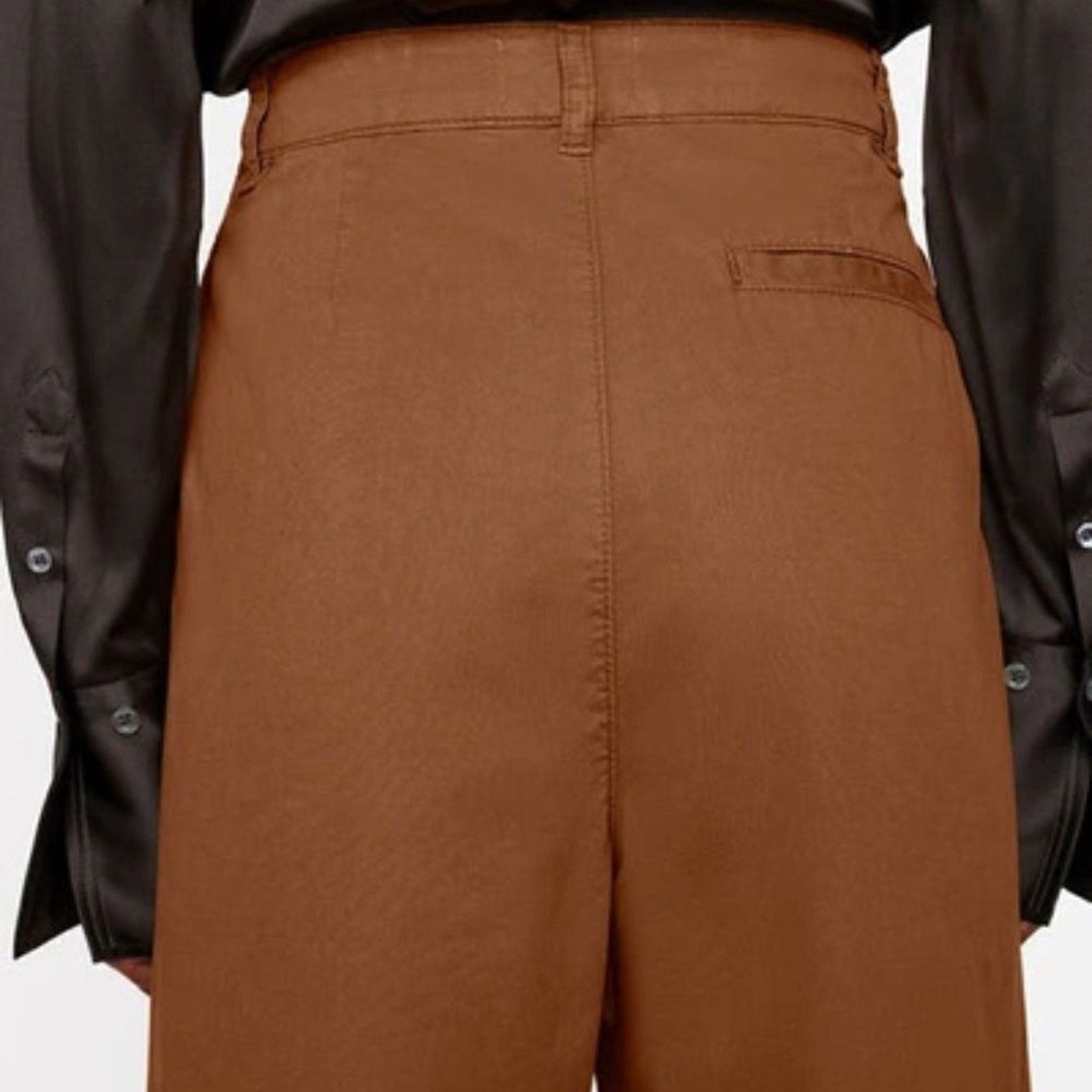 NWT FRAME Pleat Front Wide Leg Chinos In Camel - size 28