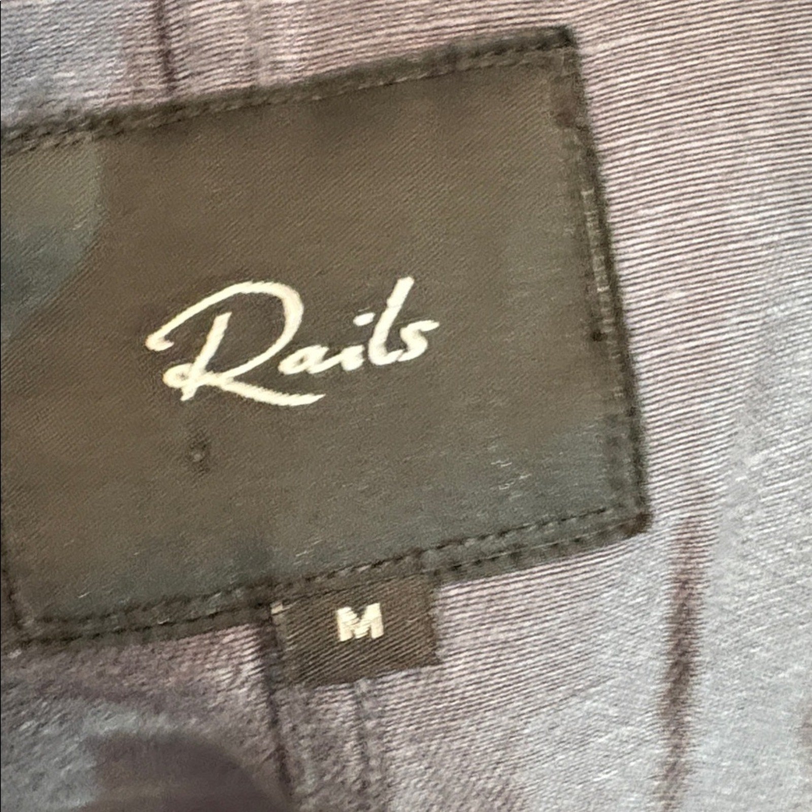 Rails Rowen Linen Blend Star Embroidery Jacket in Dark Gray - size M