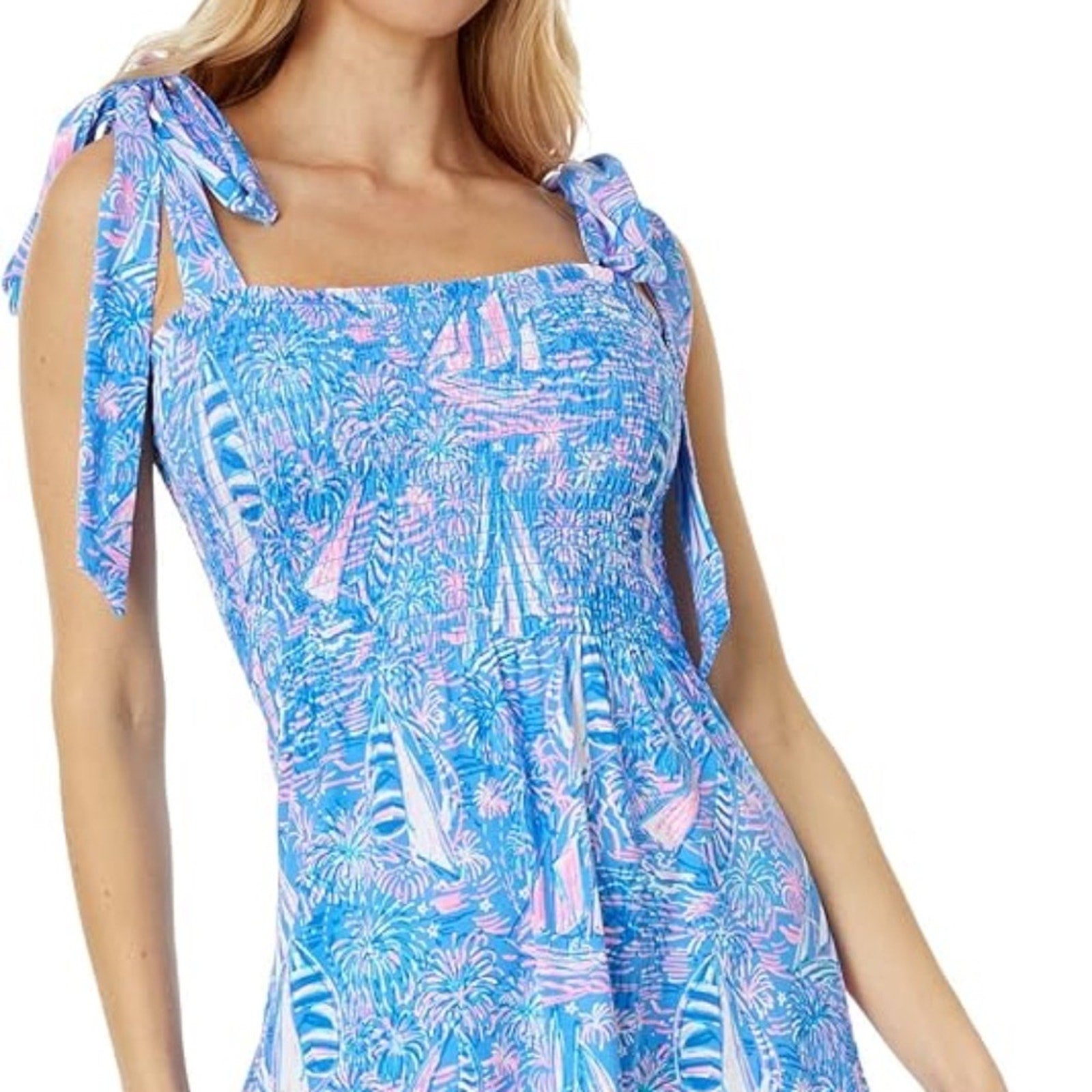 Lilly Pulitzer Kailua Smocked Dress - size M