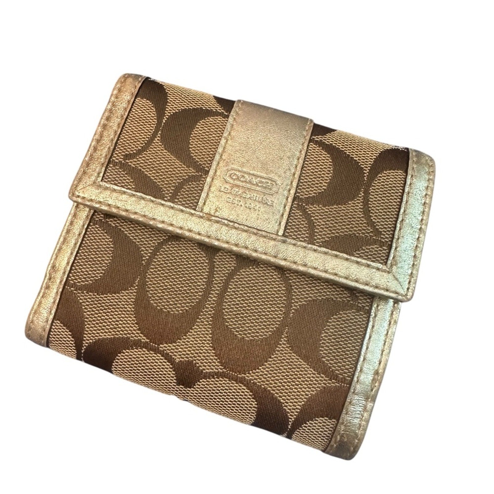 Coach vintage gold wallet Y2K