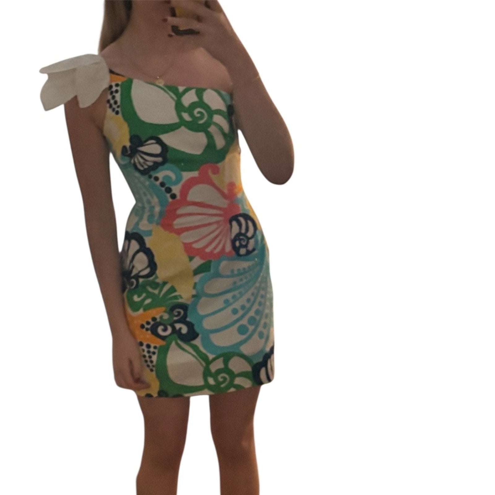 Lilly Pulitzer One Shoulder Minta 32973 Shell Print - RARE - dress - size 2
