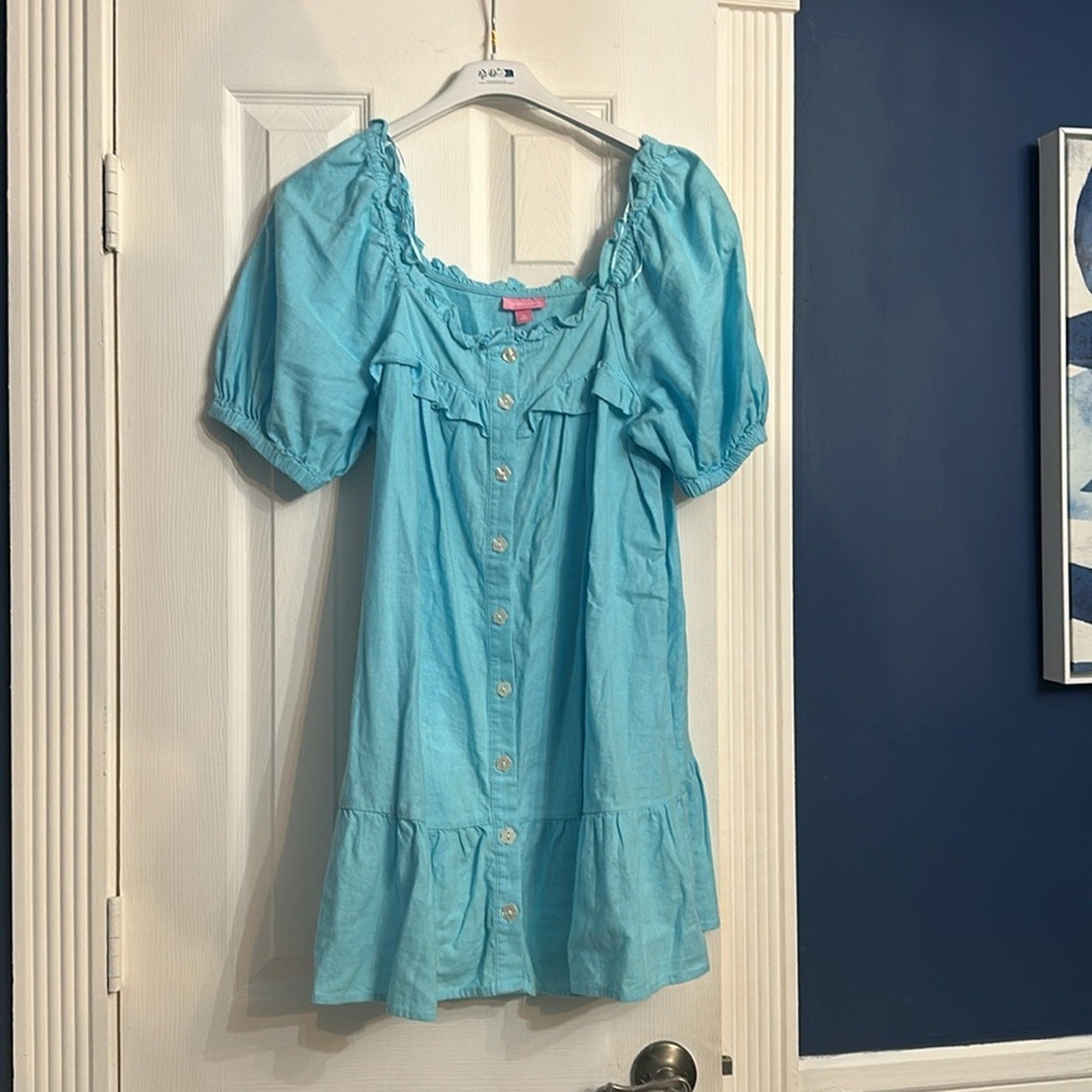 Stoney Clover Lane X Target Blue Short Sleeve Ruffle Dress - size M