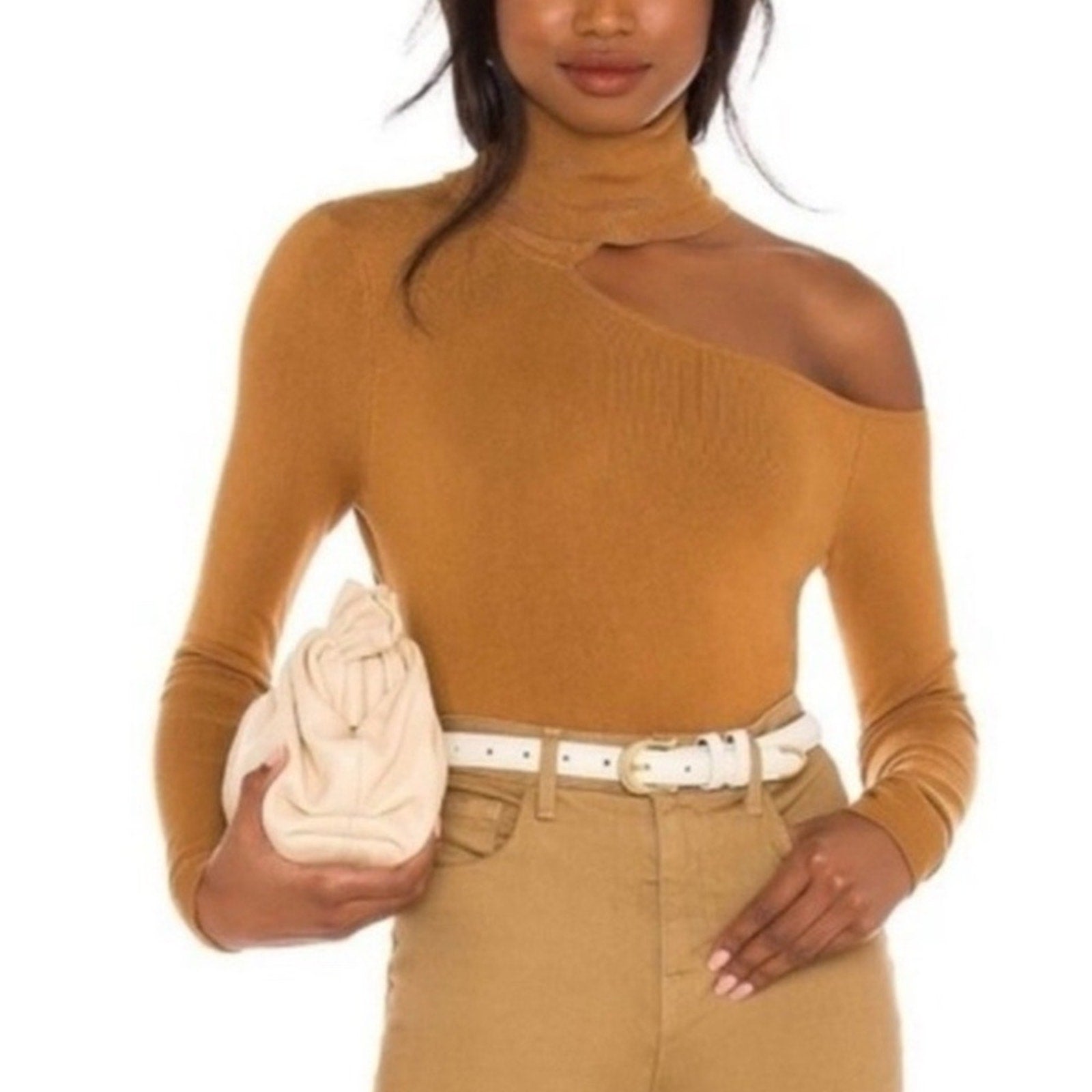 NWT L’agence “nicky” Cut Shoulder Rayon/spandex Sweater - size M