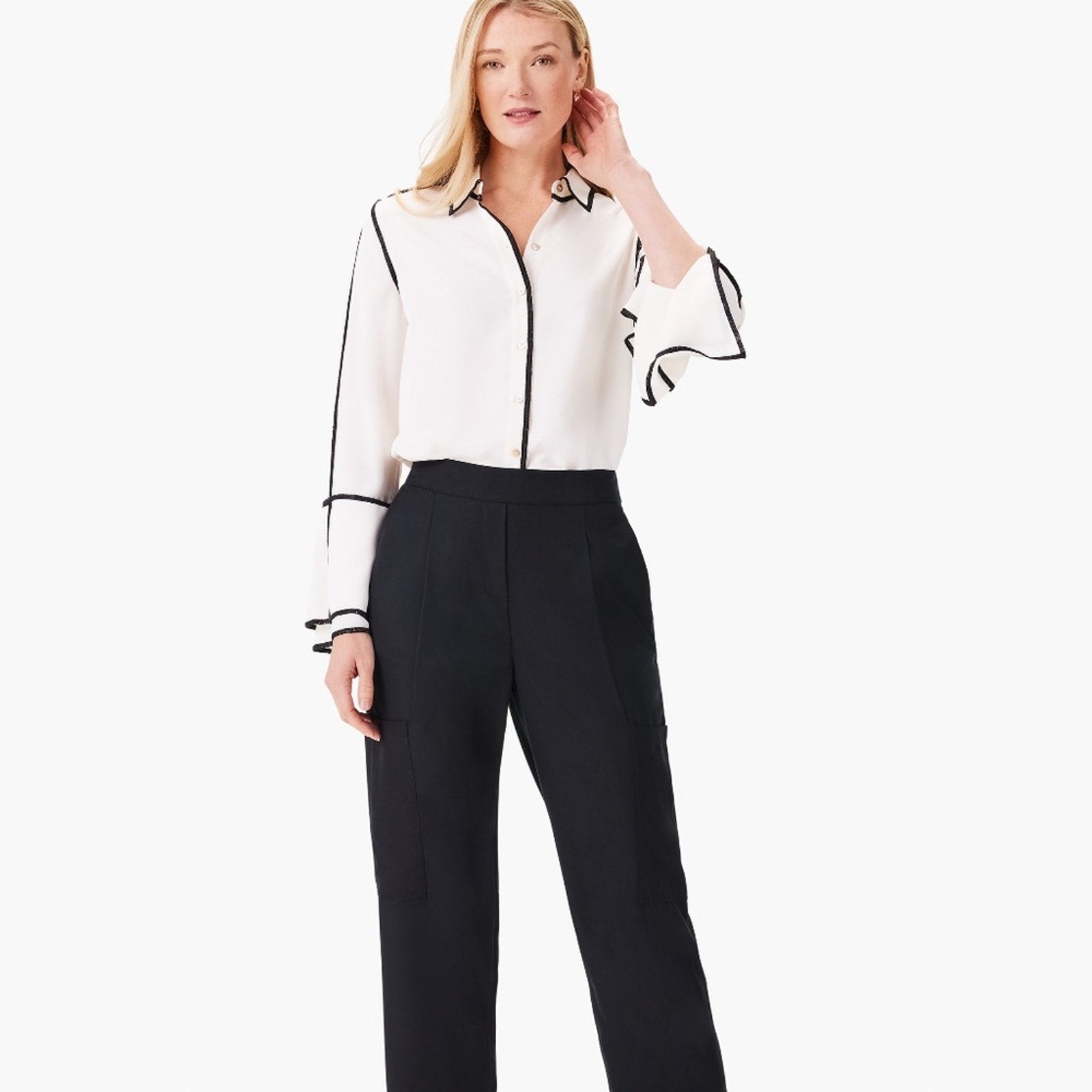 NWT Nic + Zoe TOUCH OF TRIM SHIRT - size small