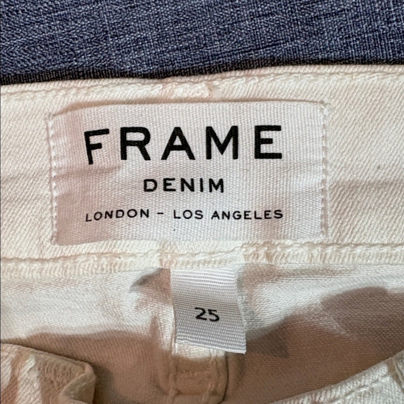 Frame Womens Le Skinny de Jeanne Distressed Jeans Blanc White - size 25