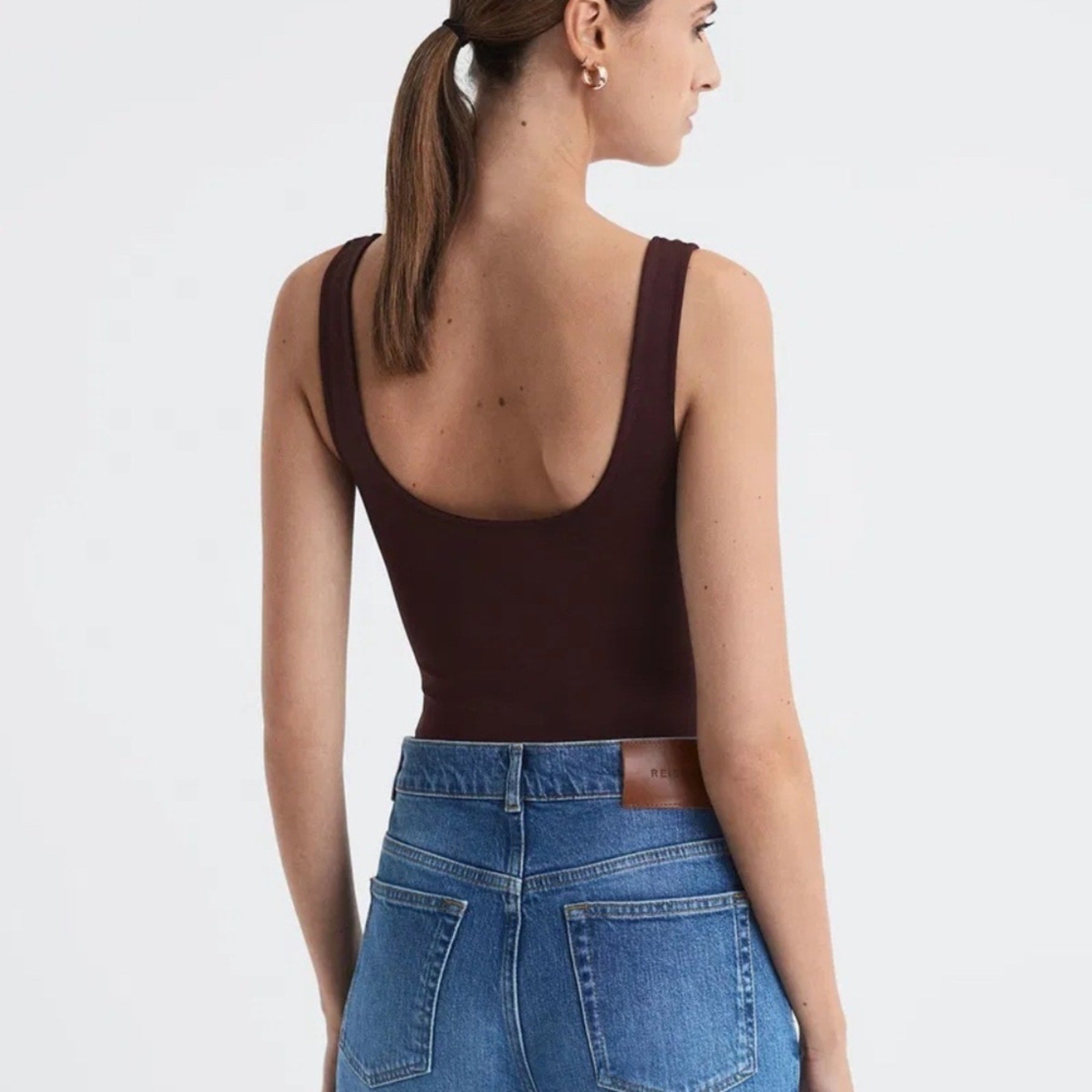 NWT GOOD AMERICAN  Square Neck Thong Bodysuit - size XS