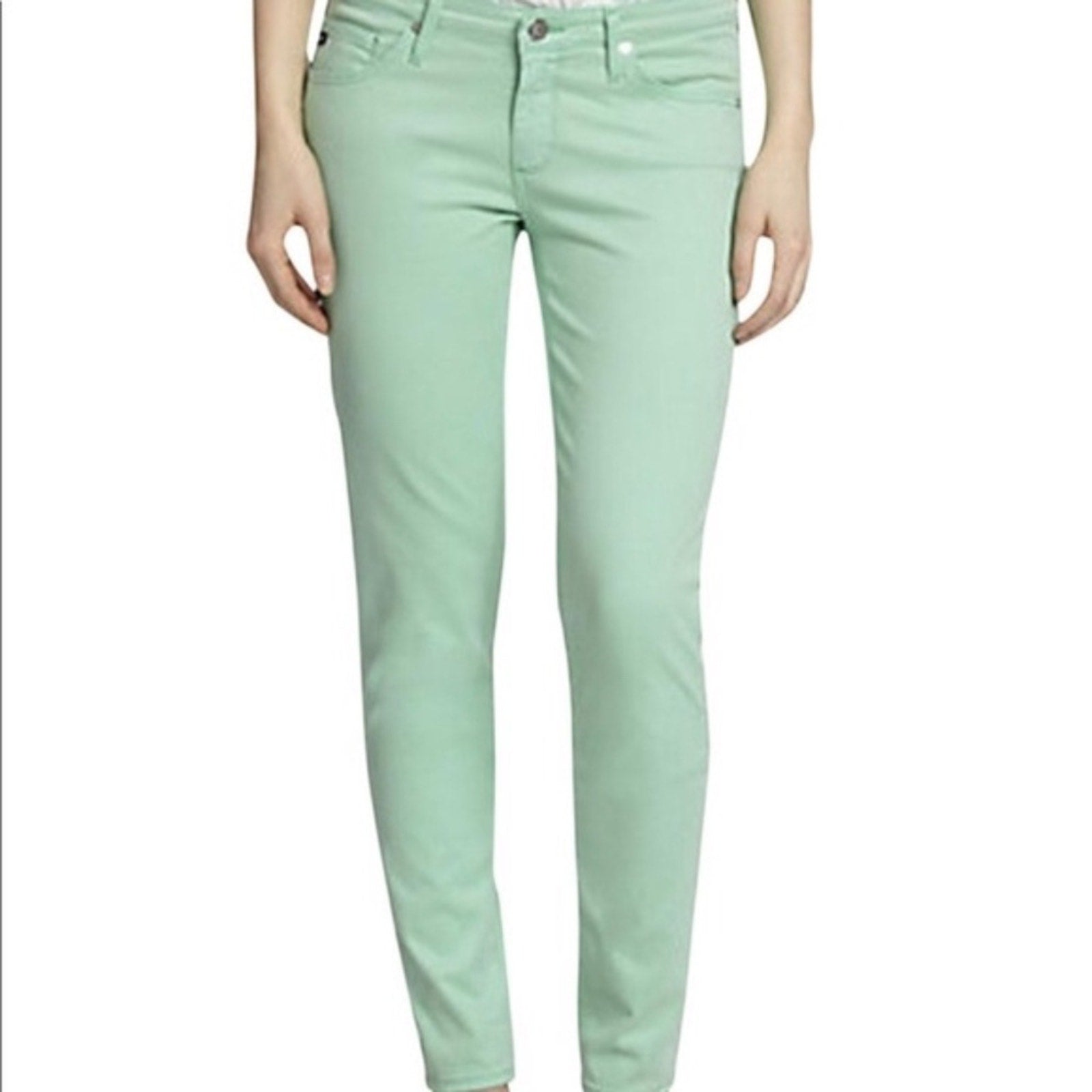 AG - Adriano Goldschmied Prima Mid Rise Cigarette Jeans in aqua blue - size 32