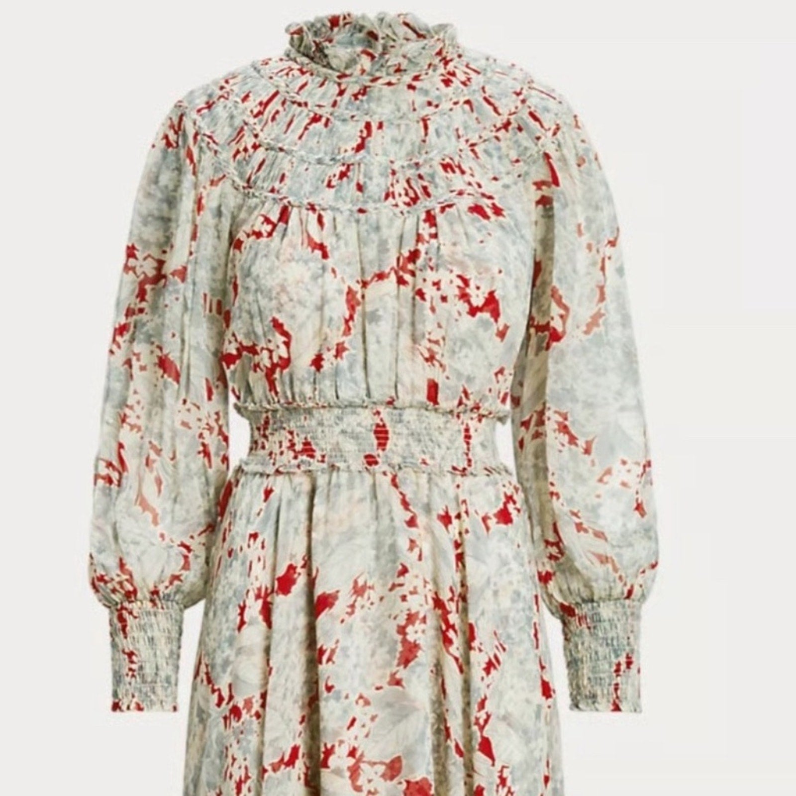 NWT Polo Ralph Lauren Floral Crinkled Georgette Dress - size 0