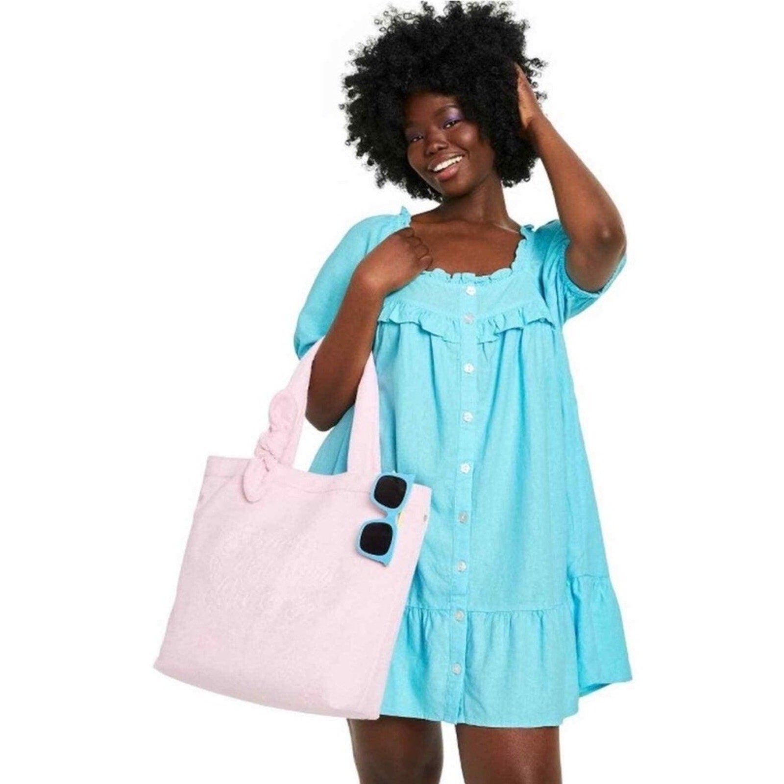 Stoney Clover Lane X Target Blue Short Sleeve Ruffle Dress - size M