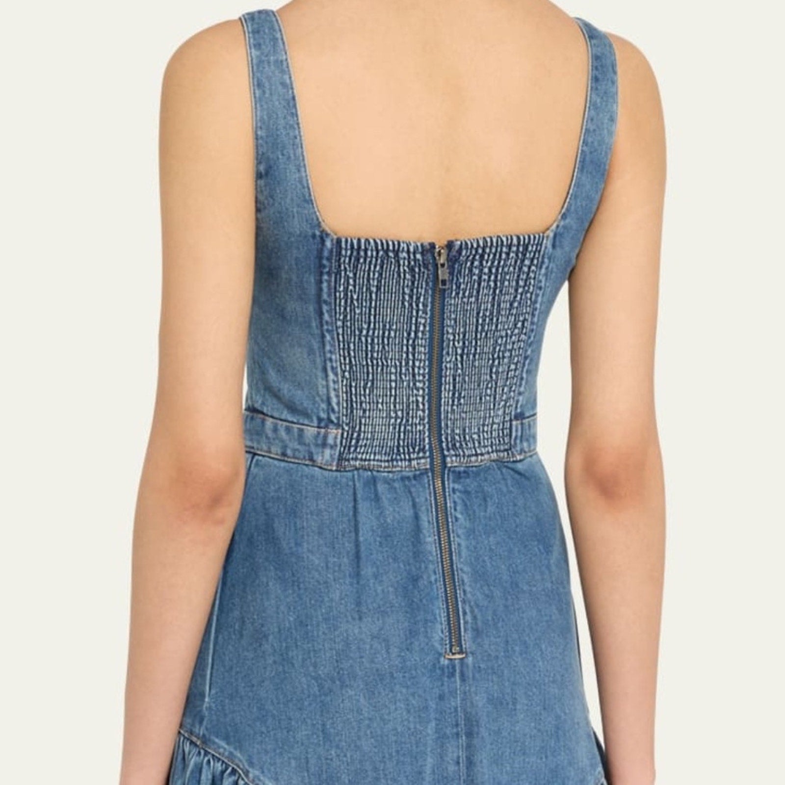 Alice and Olivia Diana Tiered Denim Dress - size 14